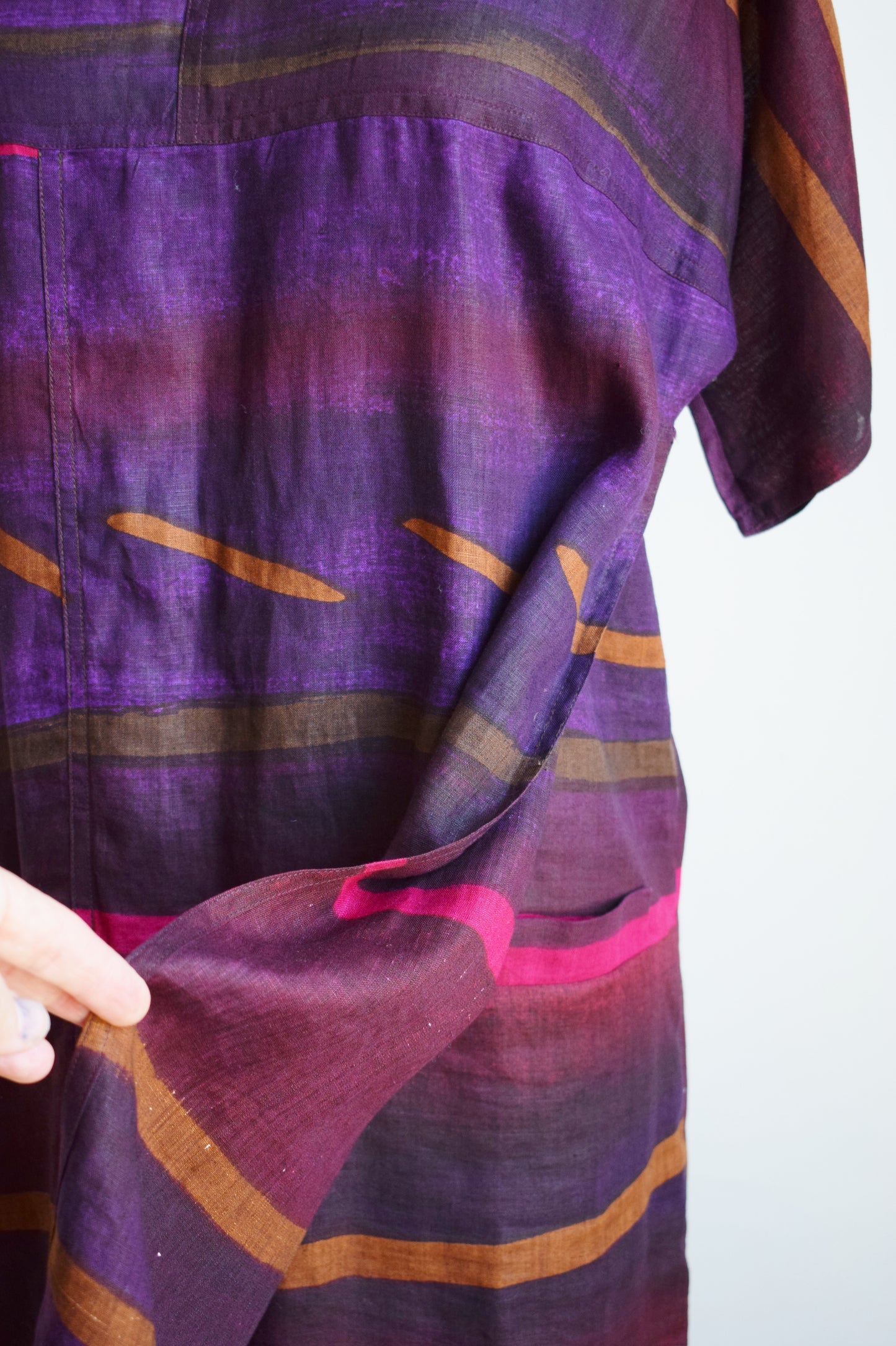 1980s Linen Ferragamo Shift Dress | S/M