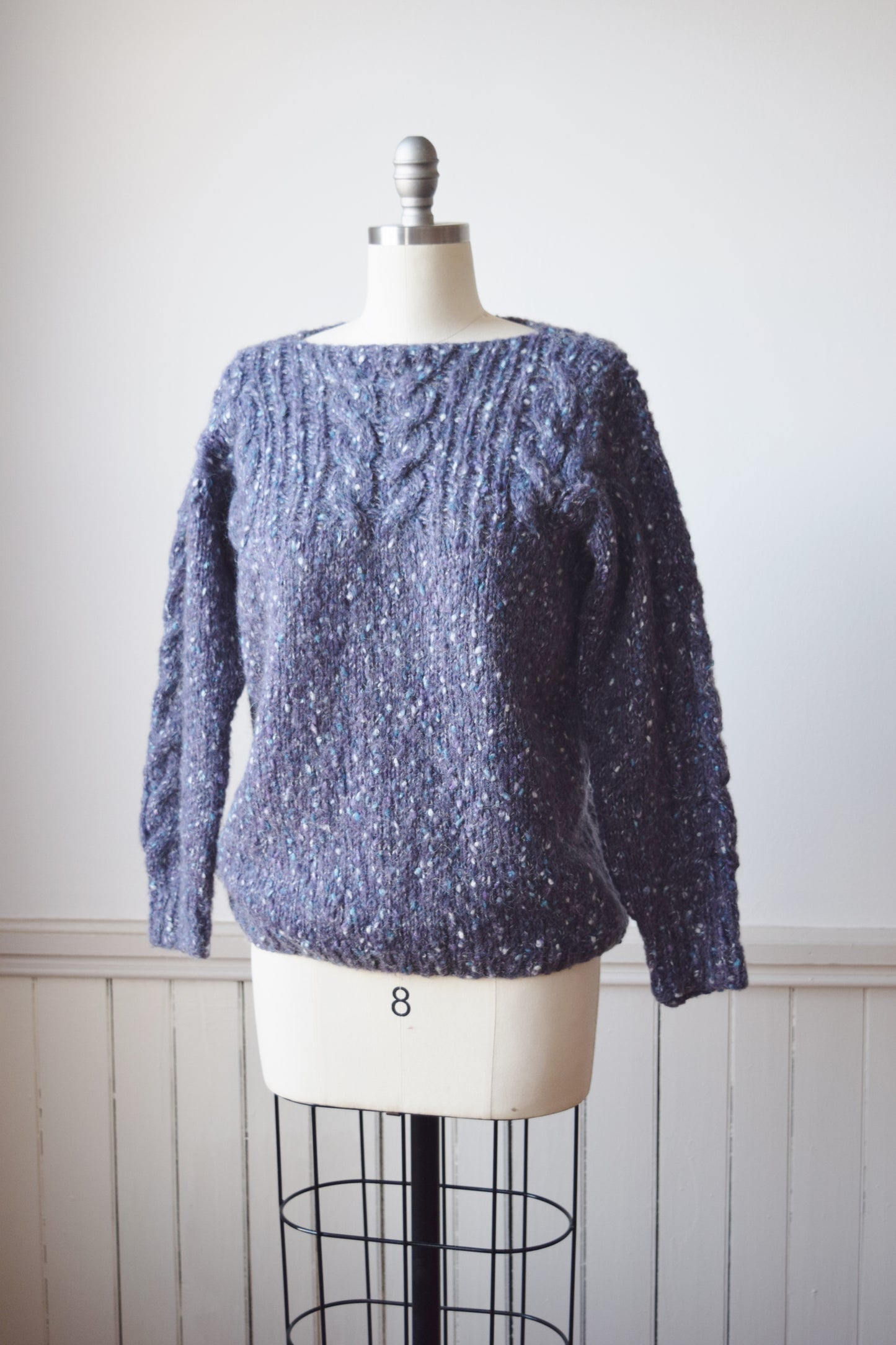 Vintage Hand Knit Lavender Sweater | S/M