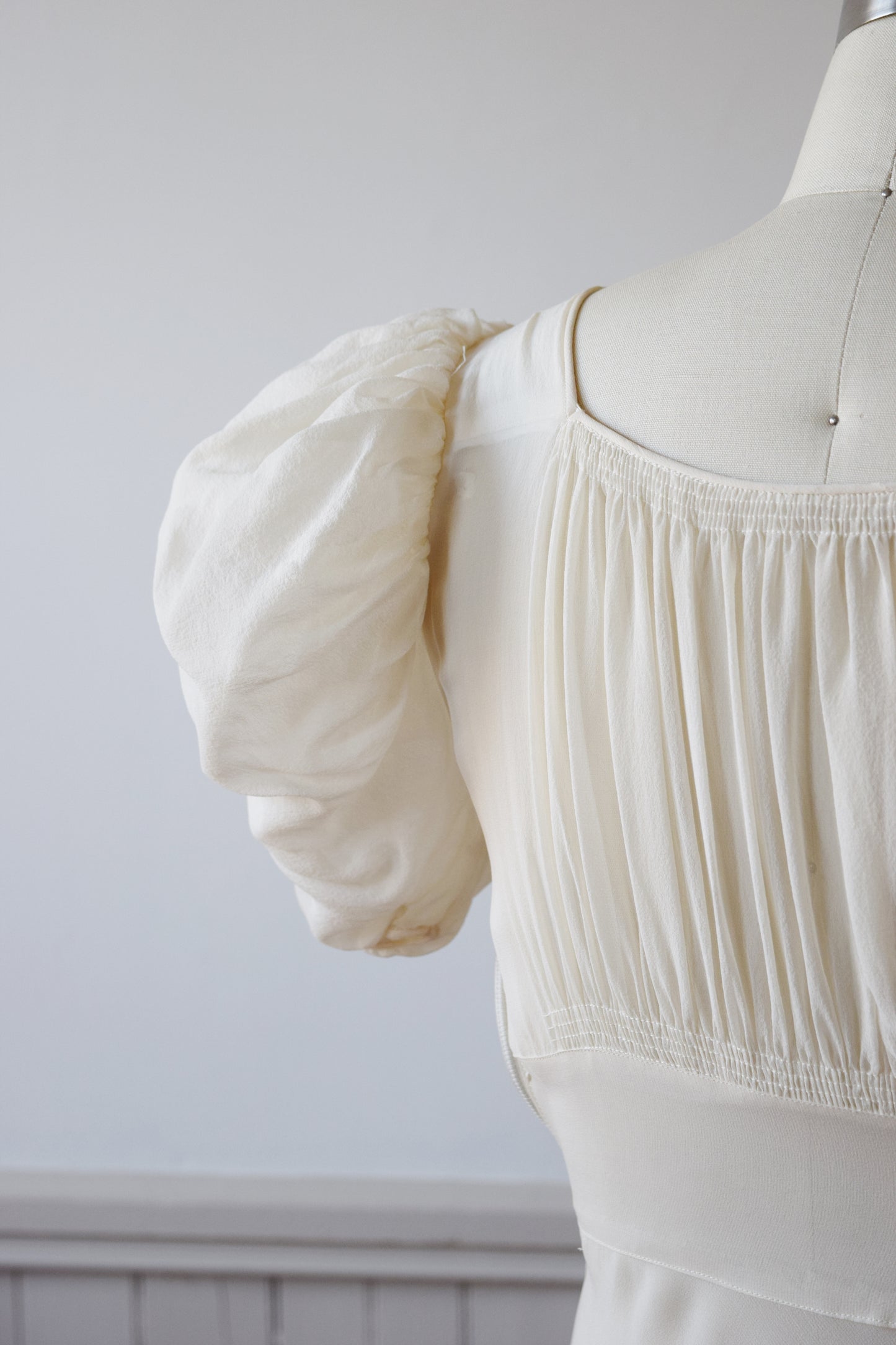 1930s Ivory Silk Gown | XS