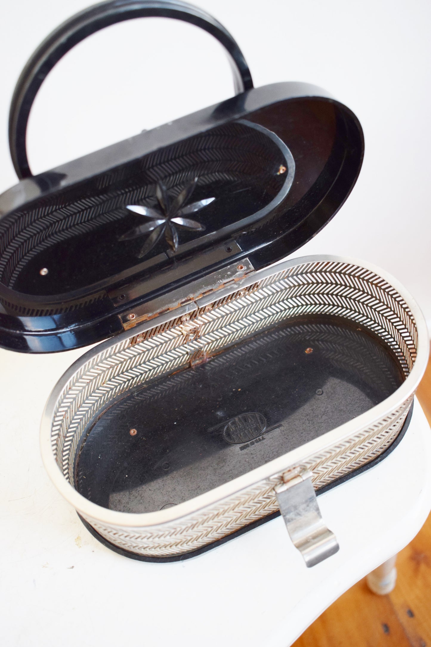 1950s Lucite and Pierced Metal Purse