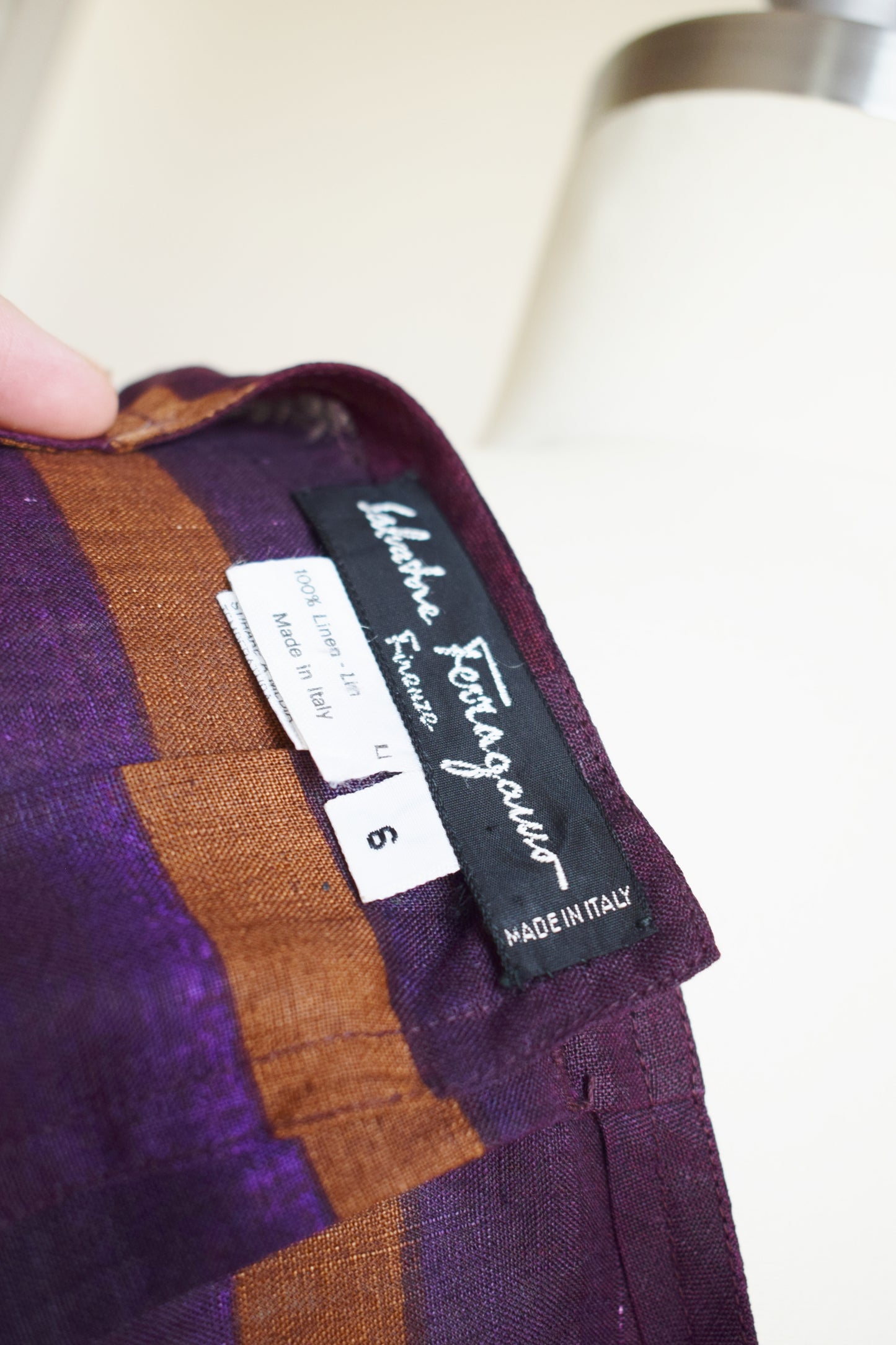 1980s Linen Ferragamo Shift Dress | S/M