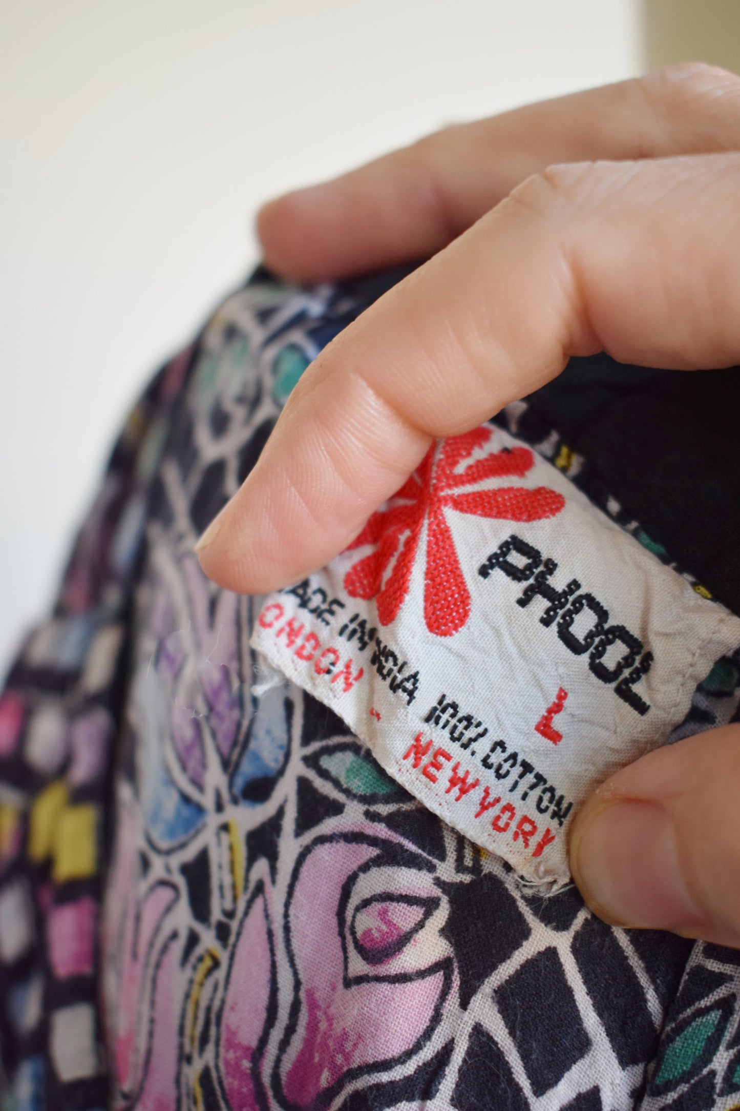 Vintage 70s/80s Printed Indian Cotton Dress | M/L