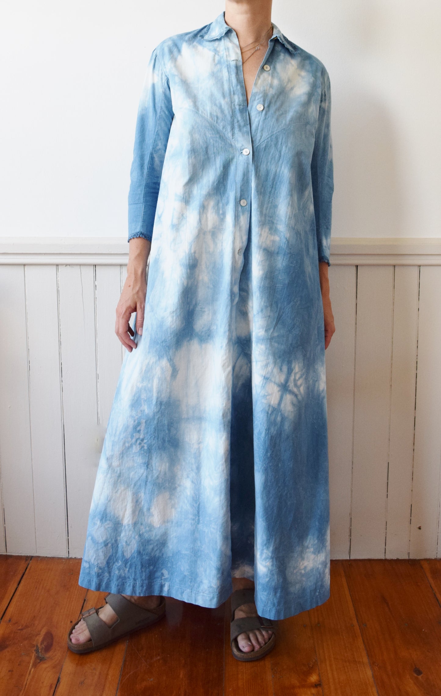 Indigo Dyed Cloud Dress | Antique| S/M