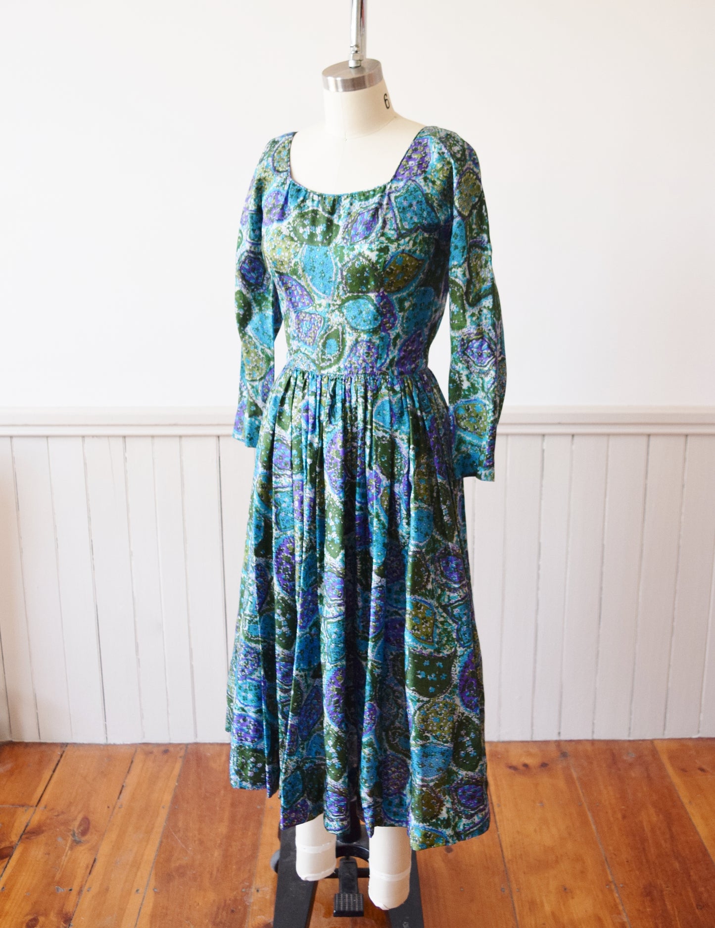 1950s/1960s Silk Paisley Print Dress | DeTrano Original by Georgette | S