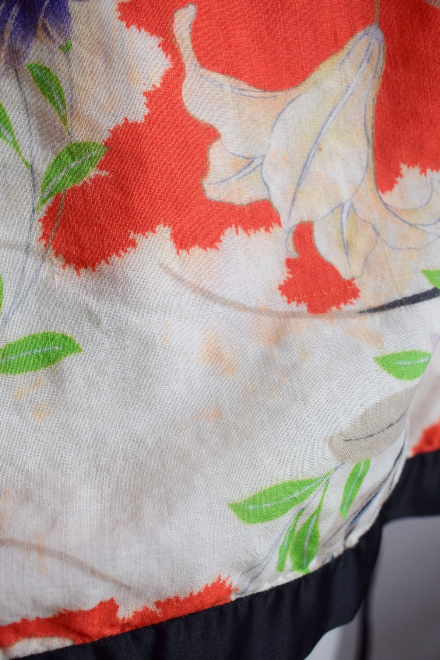 Antique 1920s Wool and Pongee Tie Top | OS