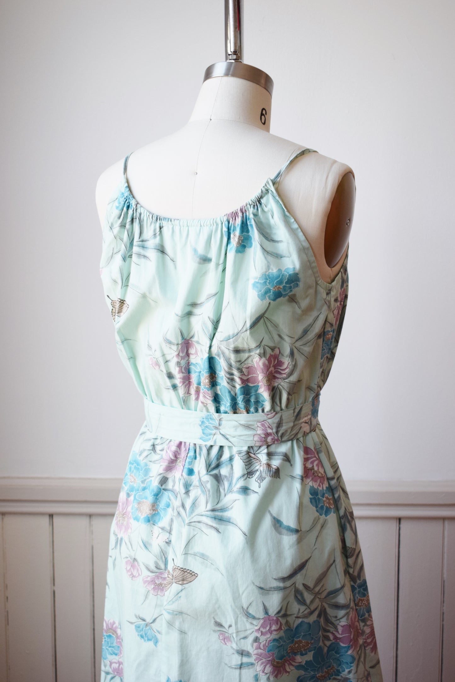 1970s Butterfly Print Cotton Sun Dress | XS/S