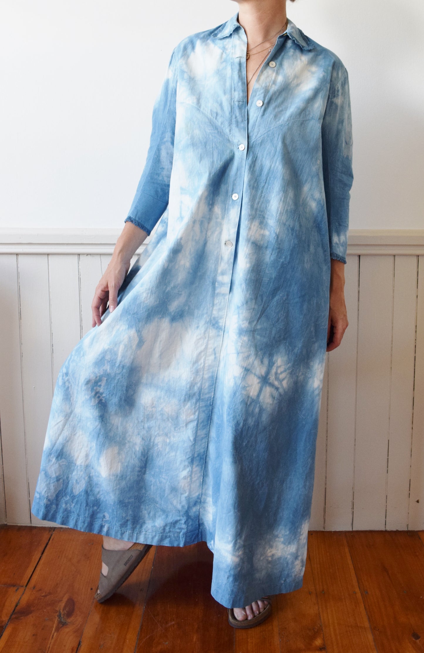 Indigo Dyed Cloud Dress | Antique| S/M