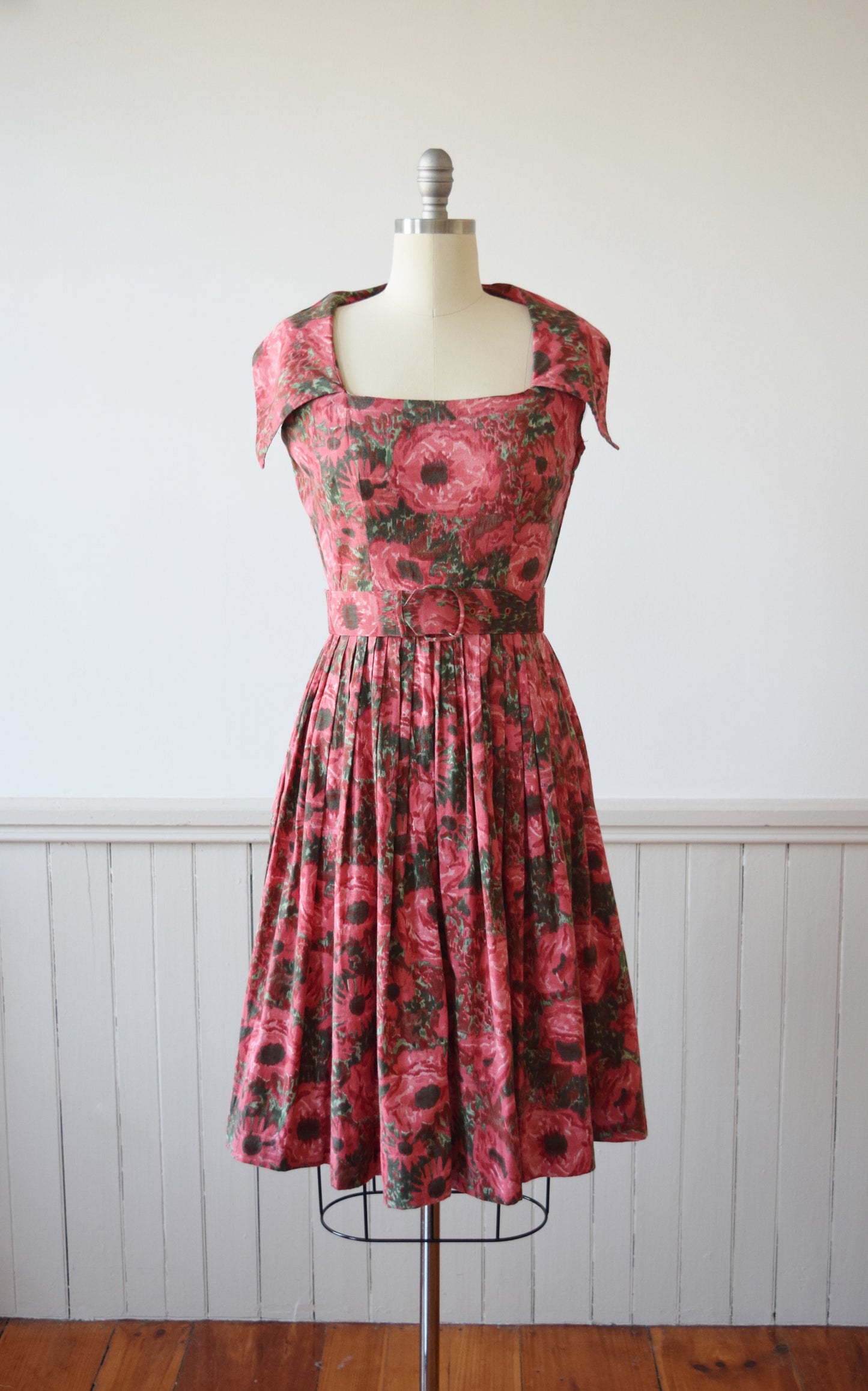 1950s Poppy Print Dress | M