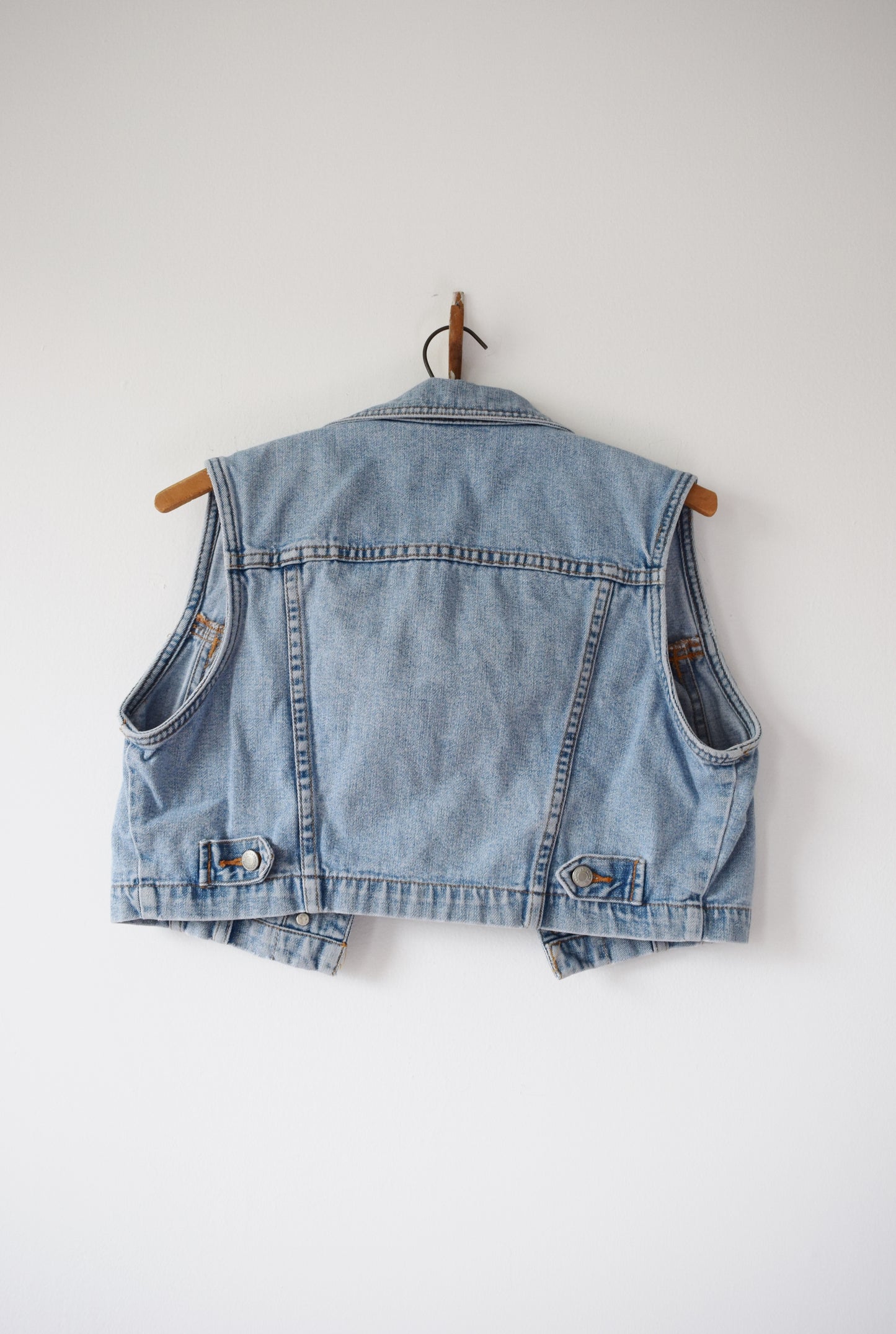 Vintage Cropped Denim Vest | XS