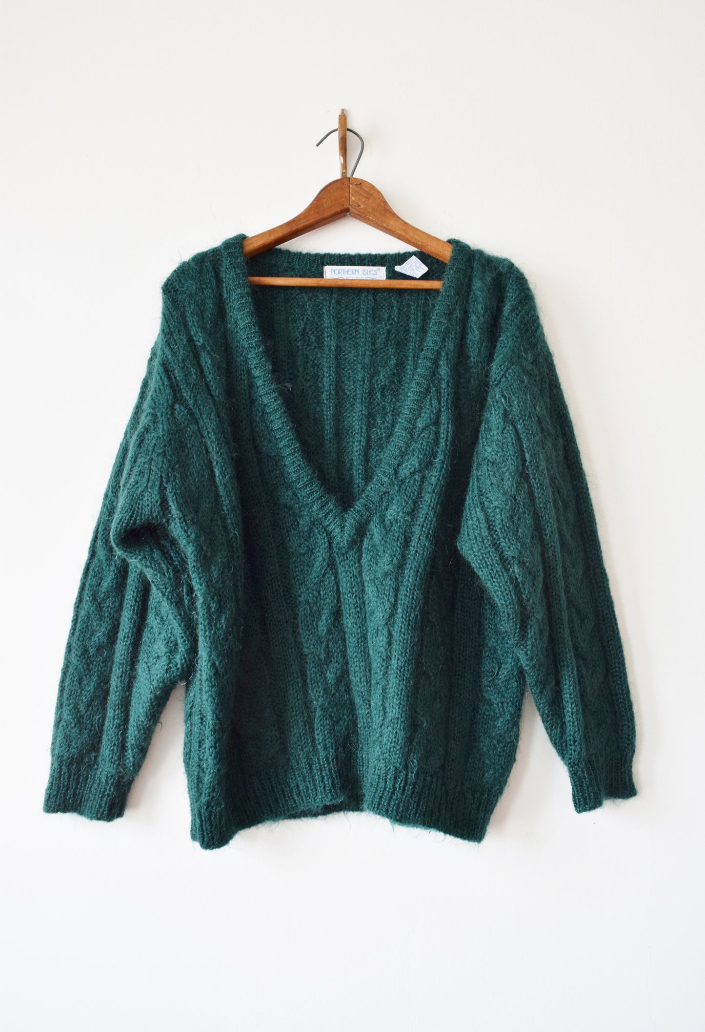 1980s Emerald Green Mohair Sweater | M/L