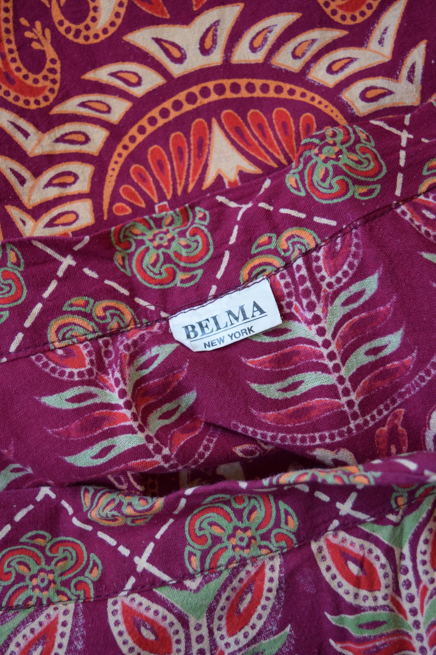Vintage Indian Cotton Maxi Wrap Skirt | 1980s | L