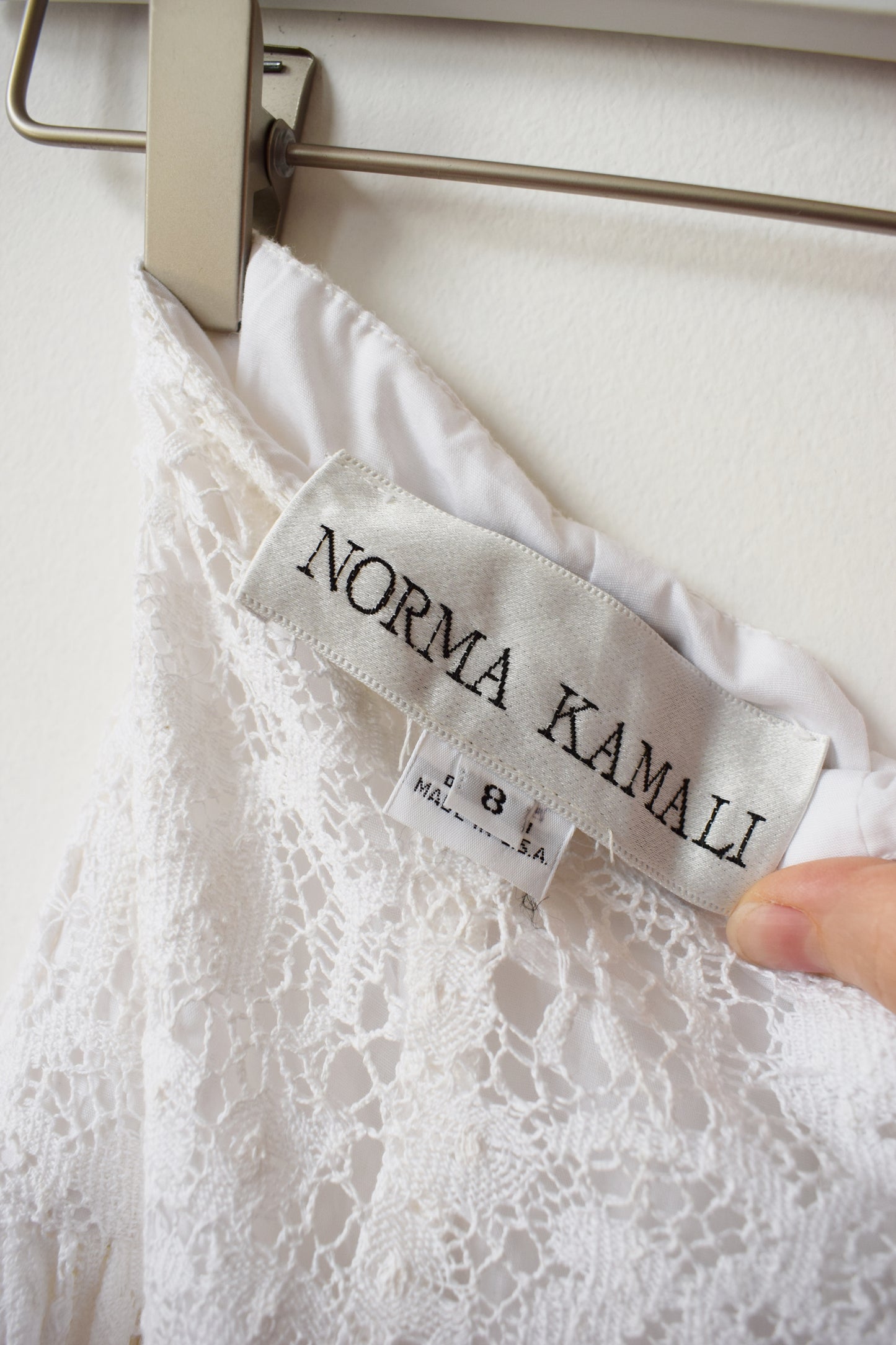 Vintage Norma Kamali Crochet Lace Dress Set | XS