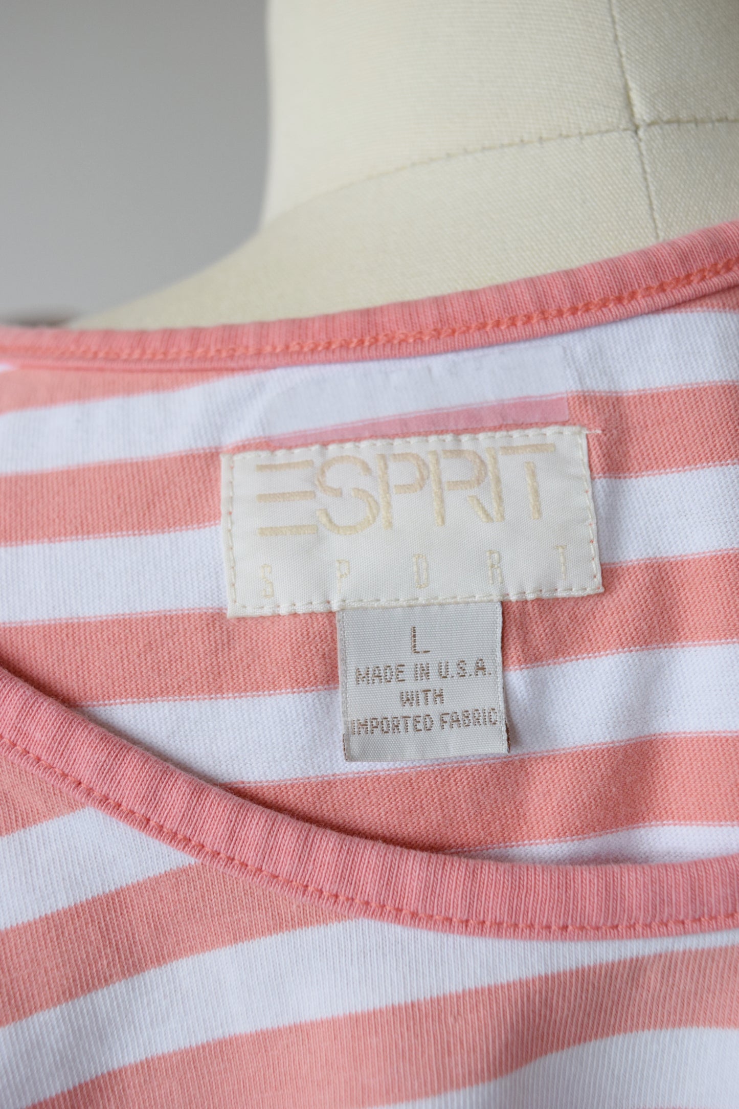 Pink Striped Boxy Tank by Esprit | 1980s | S