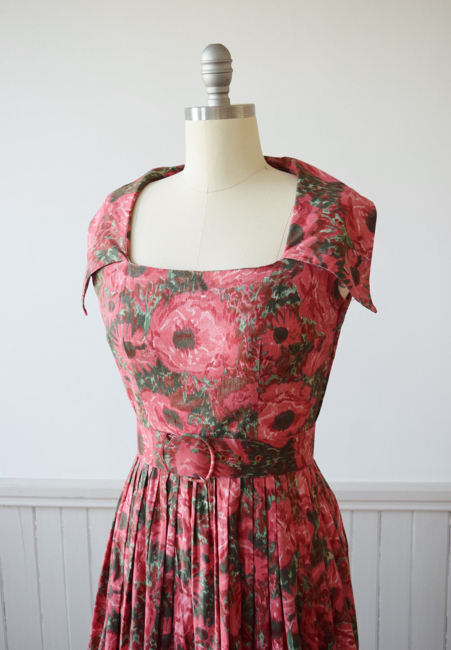 1950s Poppy Print Dress | M