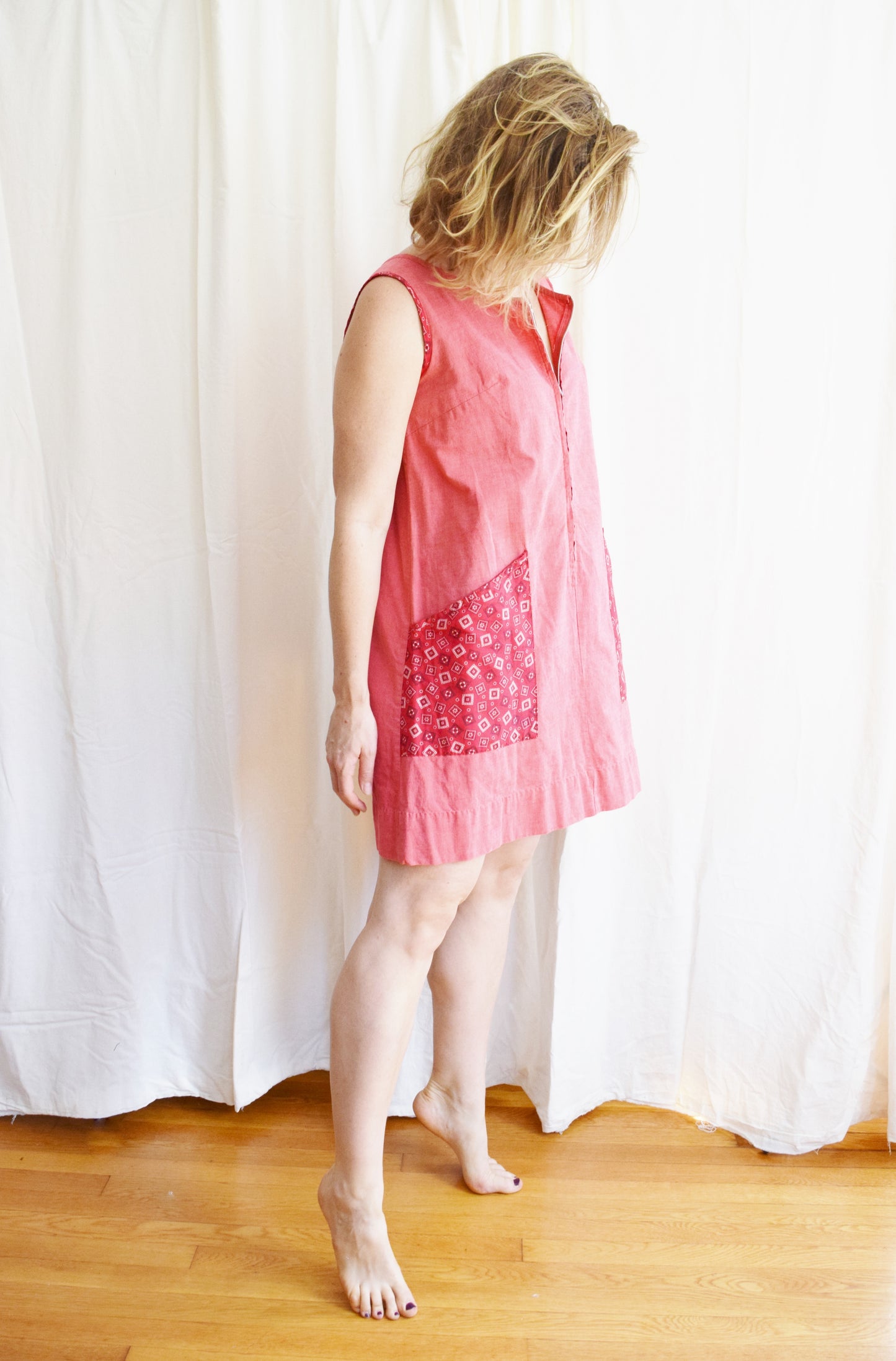 1960s Smock Dress with Bandana Print