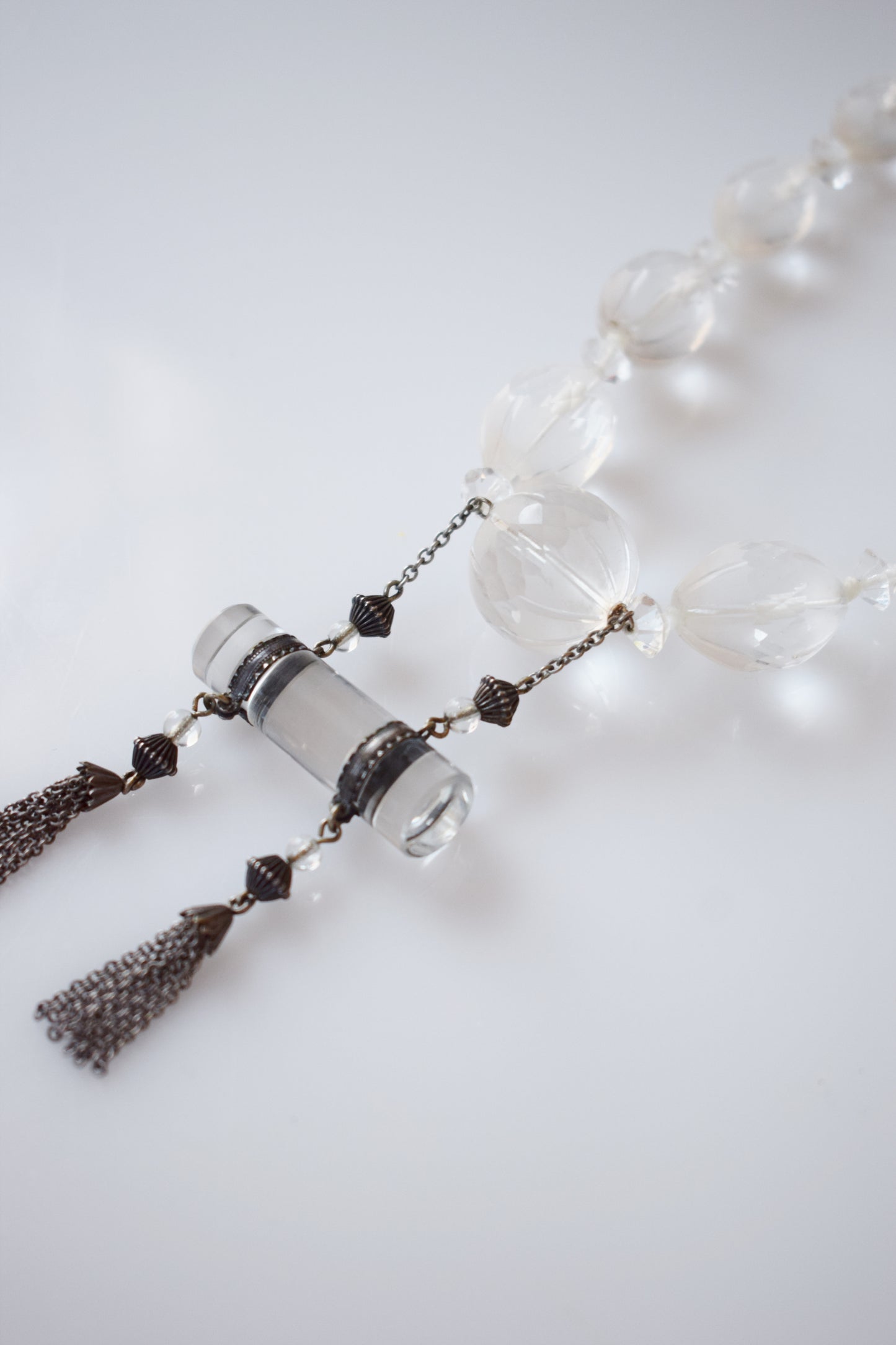 1920s/30s Clear Czech Glass Bead Necklace