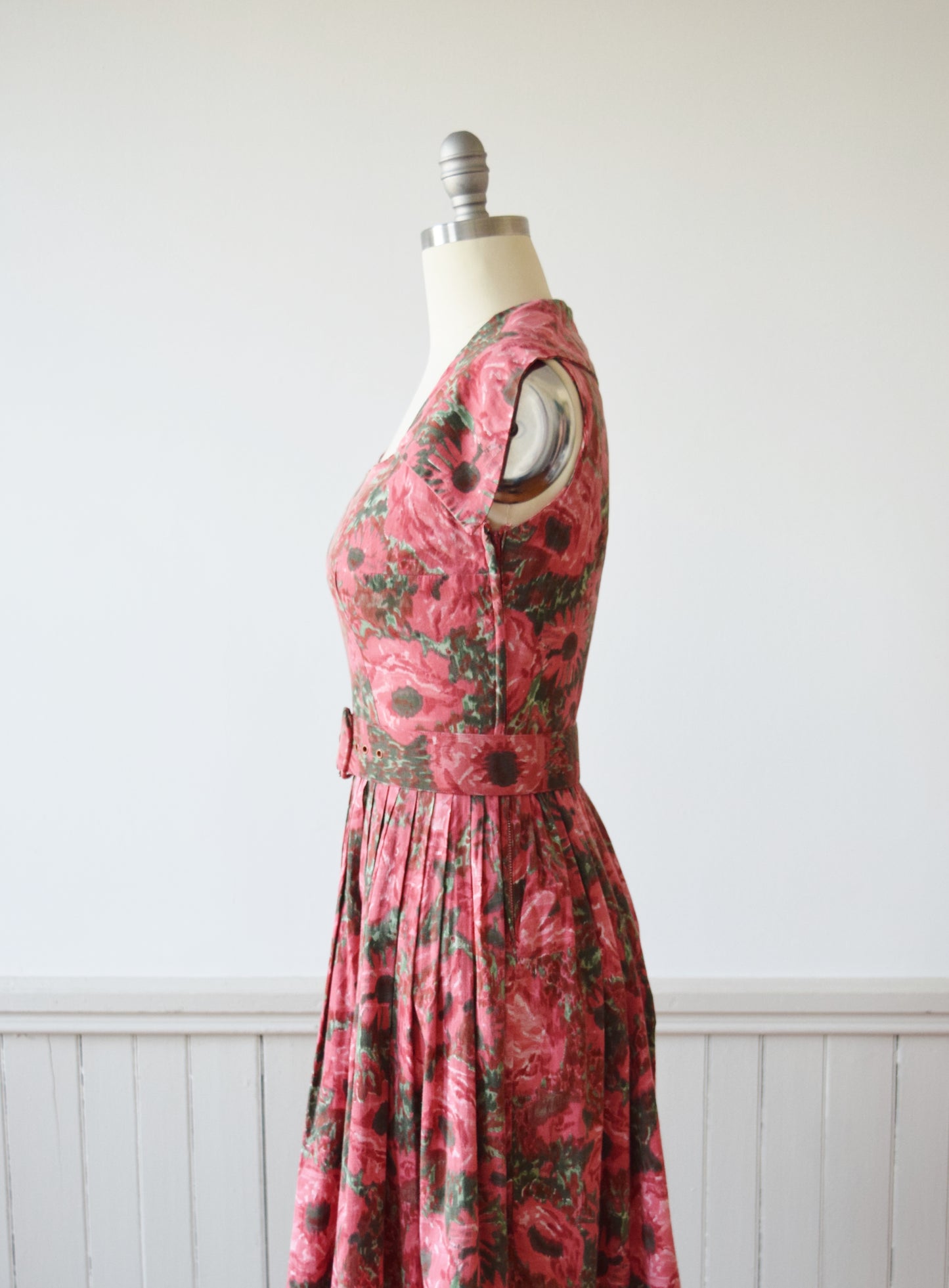 1950s Poppy Print Dress | M