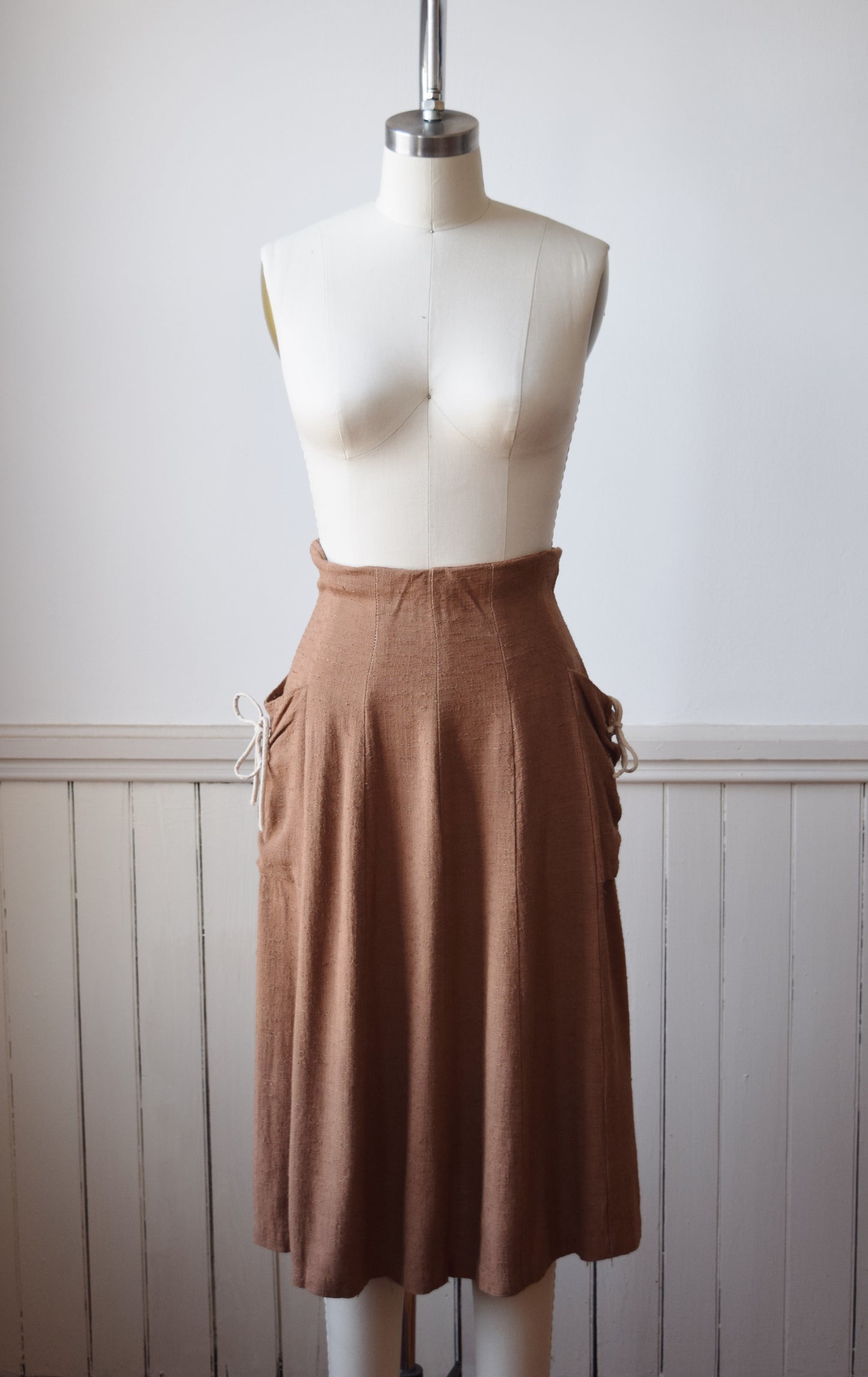 1940s Laced-Pockets Skirt | S