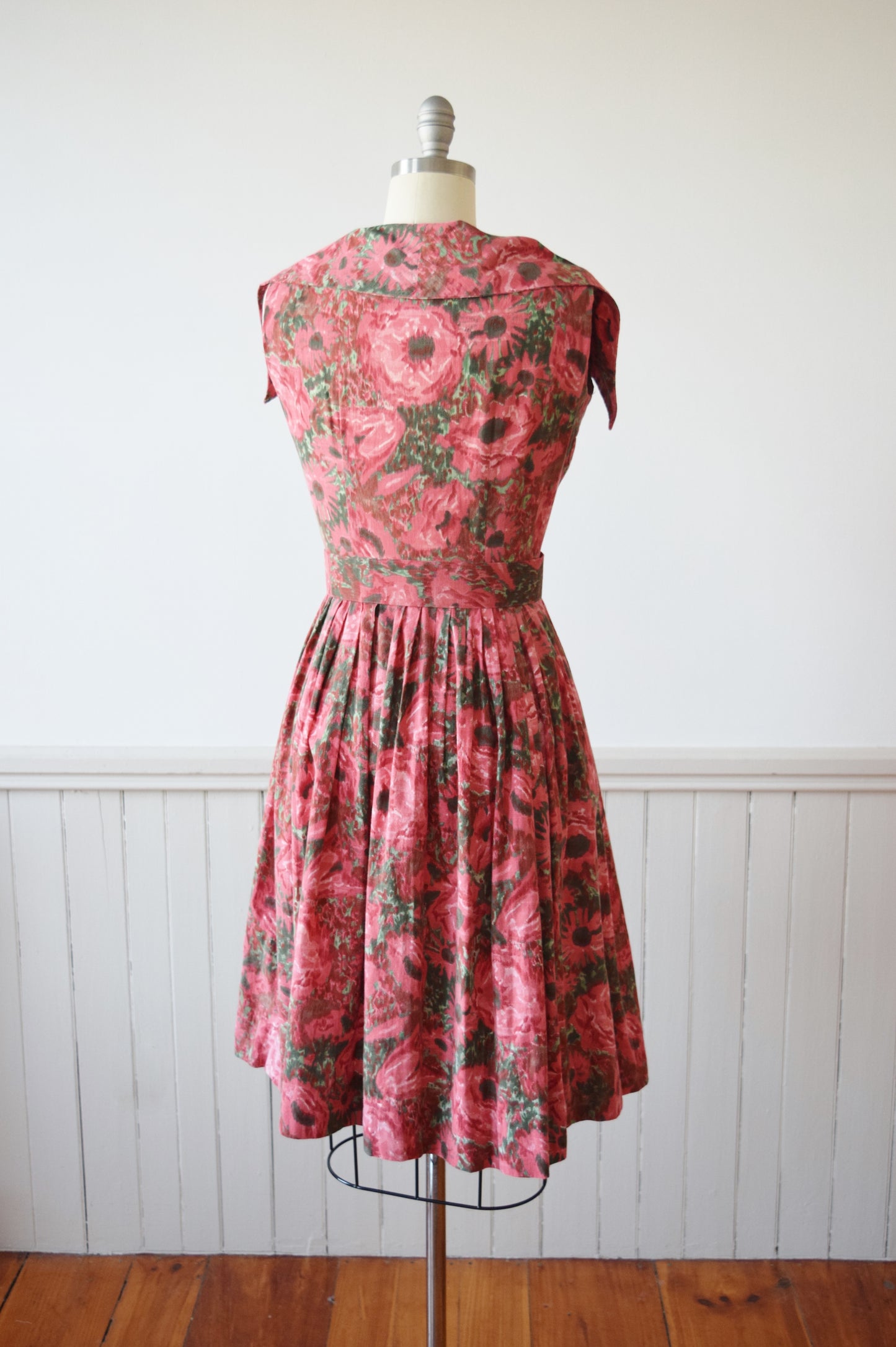 1950s Poppy Print Dress | M