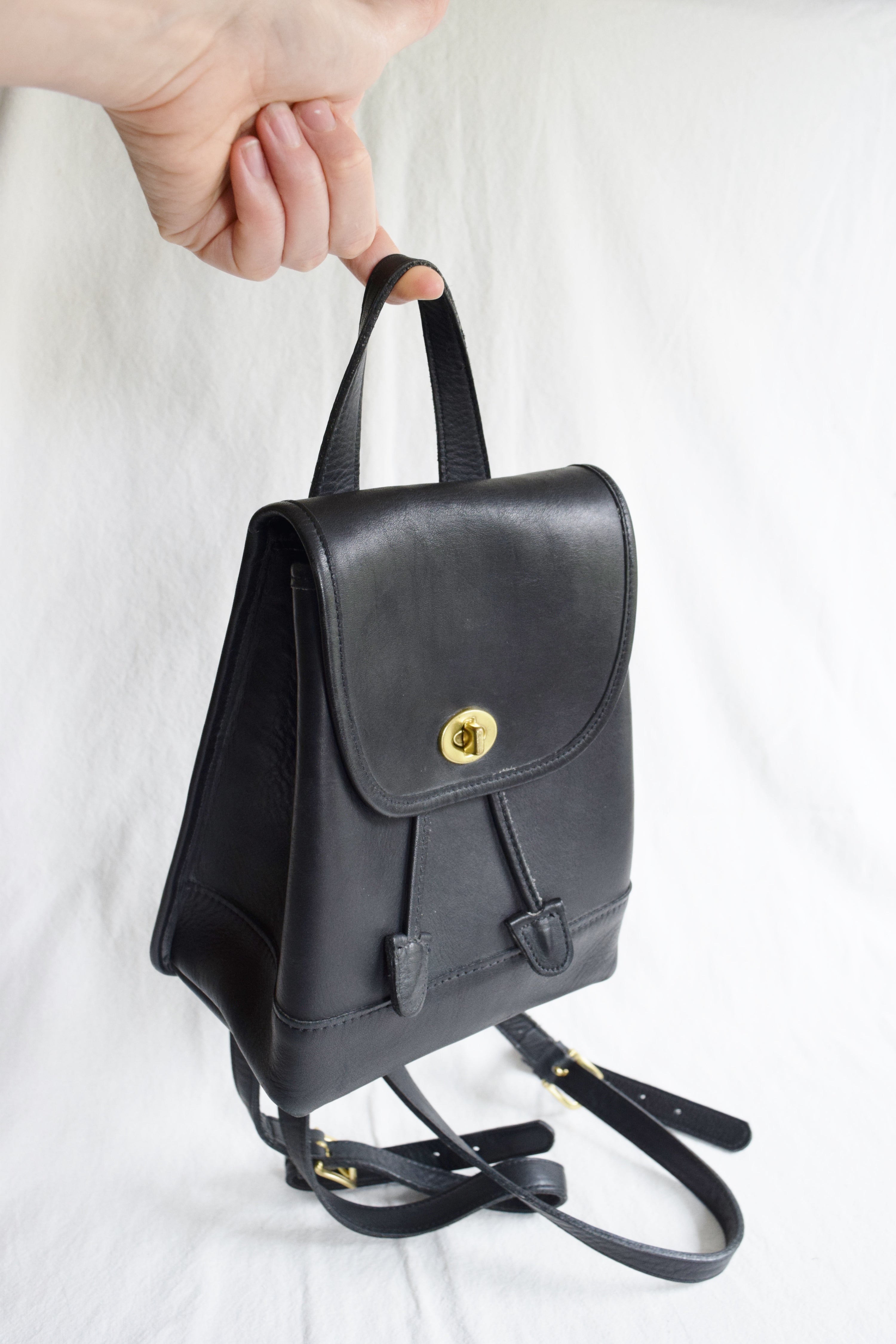 1990s Coach Mini Backpack in Black