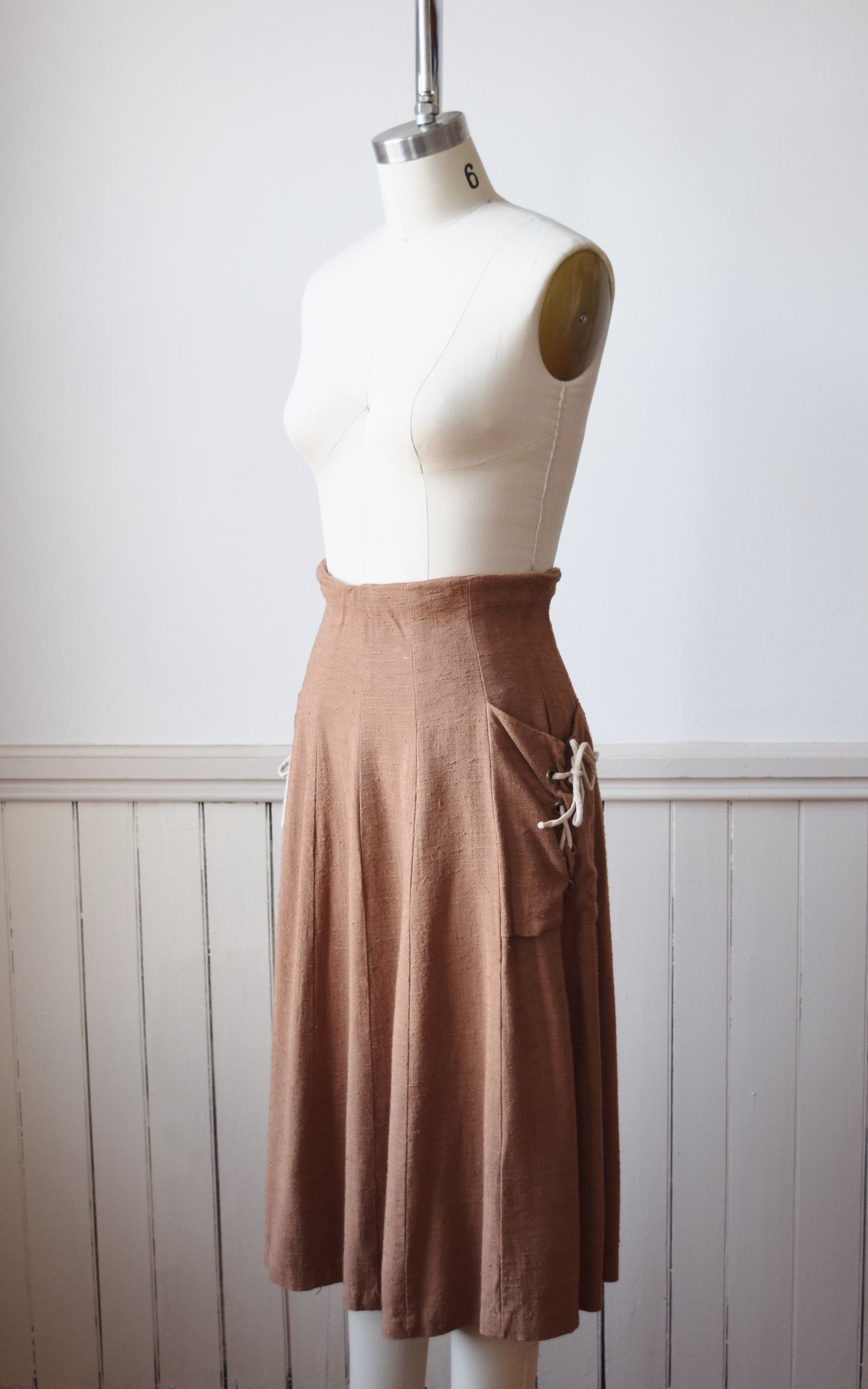 1940s Laced-Pockets Skirt | S