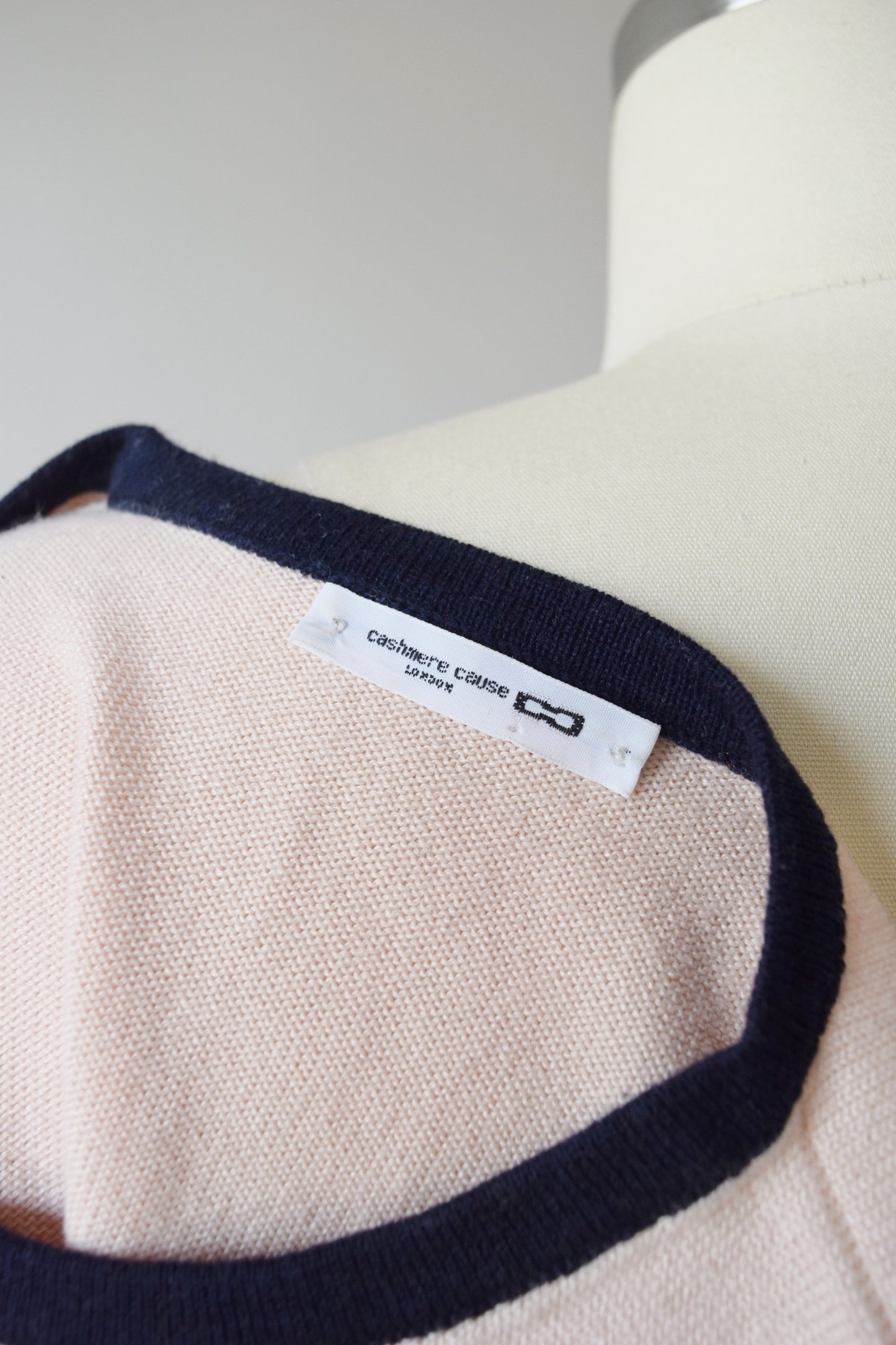 Cashmere/Silk Blend Knit Ringer Tank | S