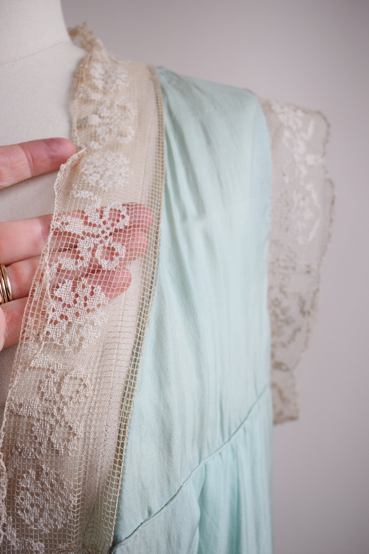 1920s Silk and Lace Robe | Topper | OS