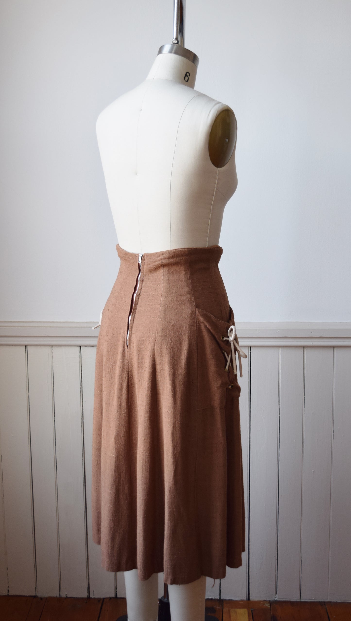 1940s Laced-Pockets Skirt | S