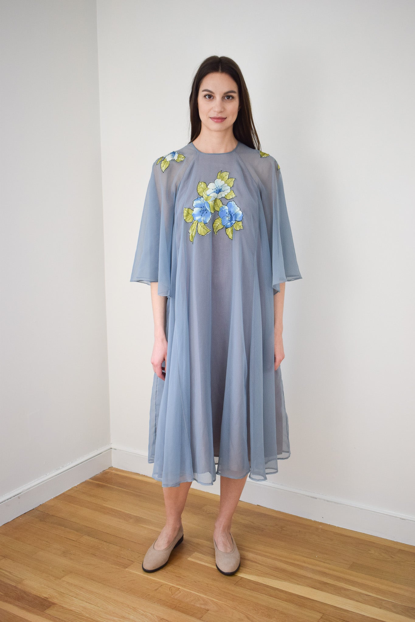 1970s Jean Varon Chiffon Dress | S/M