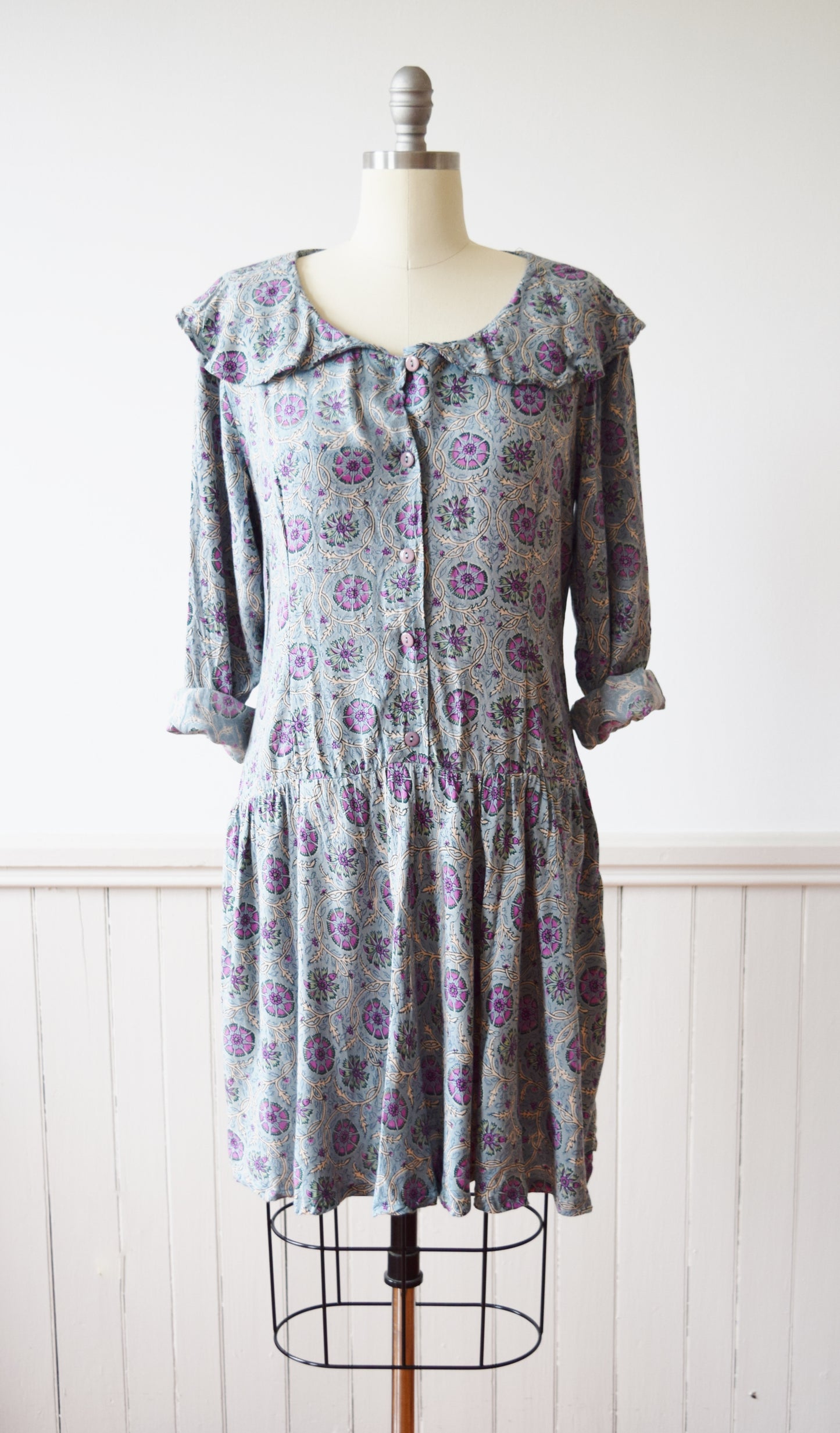 Adini Dropped Waist Dress | 1980s | S-M