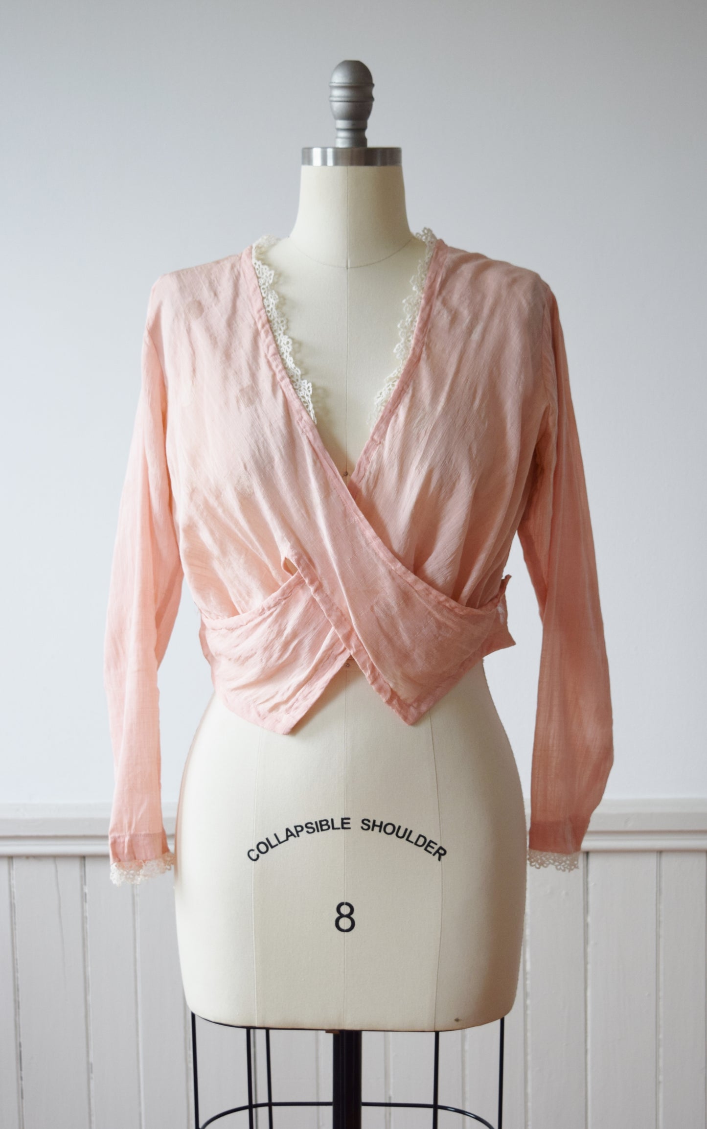 Edwardian Wrap Blouse | 1910s | S/M