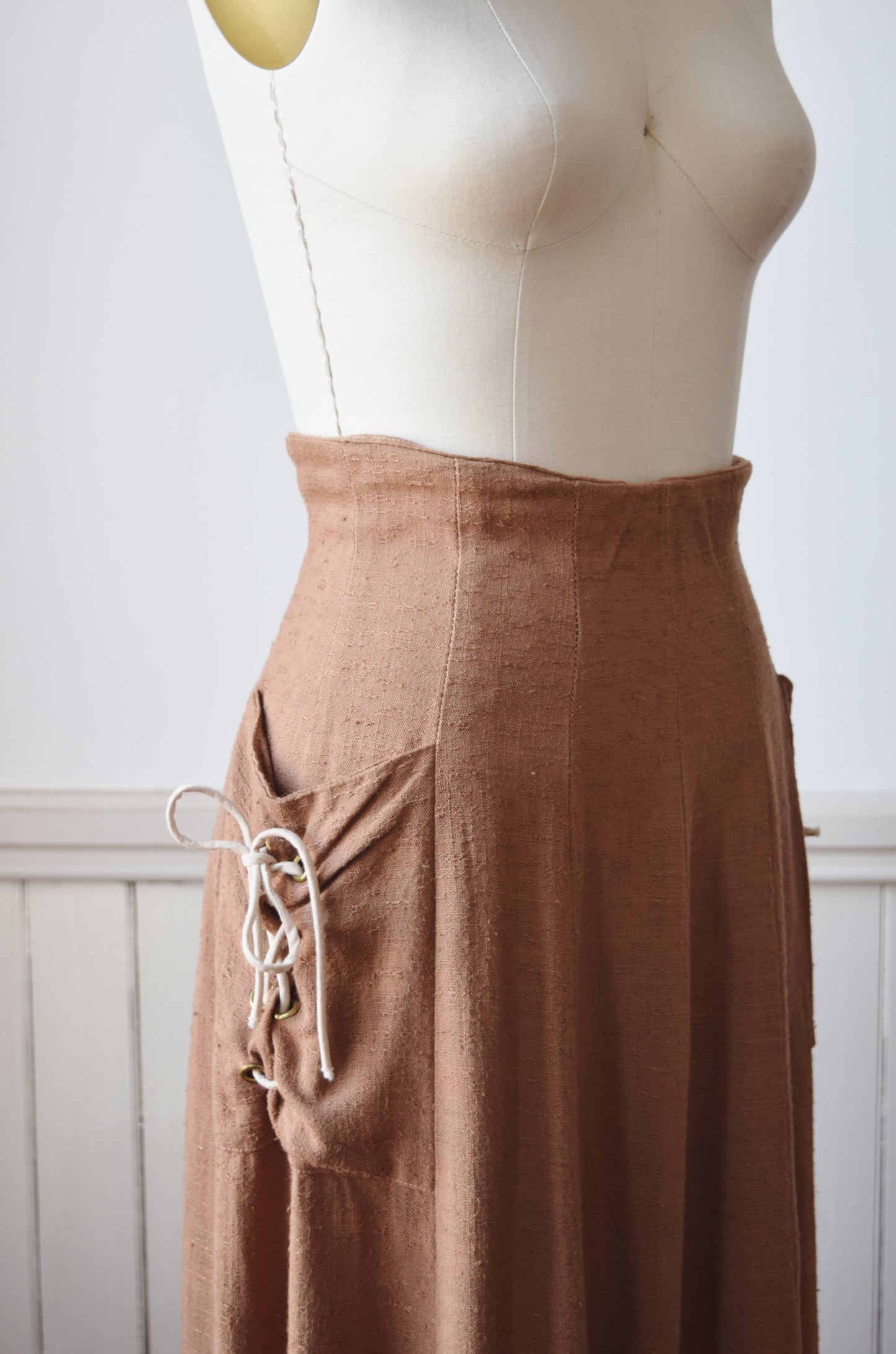 1940s Laced-Pockets Skirt | S