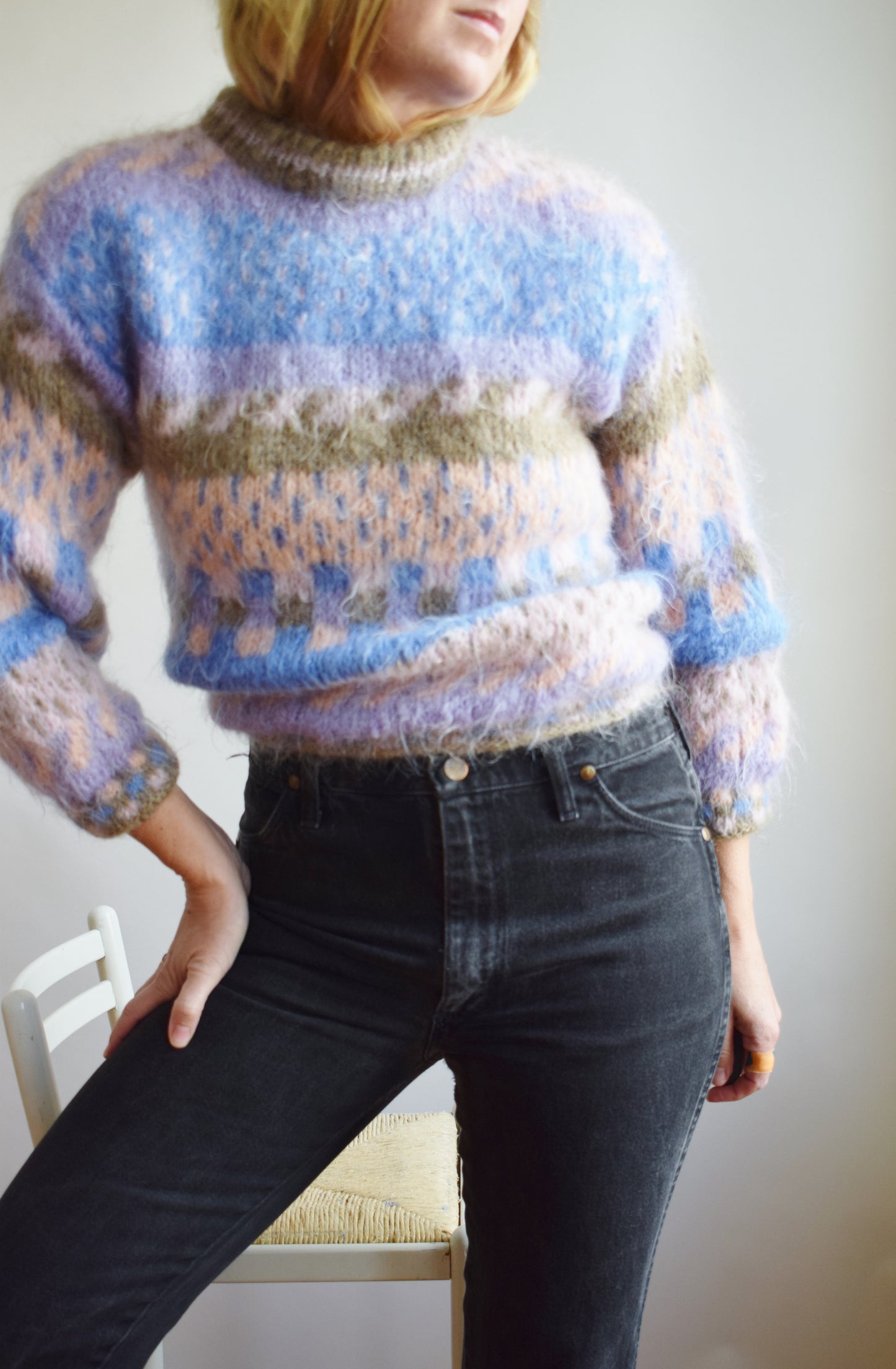 Vintage Handknit Mohair Sweater | S