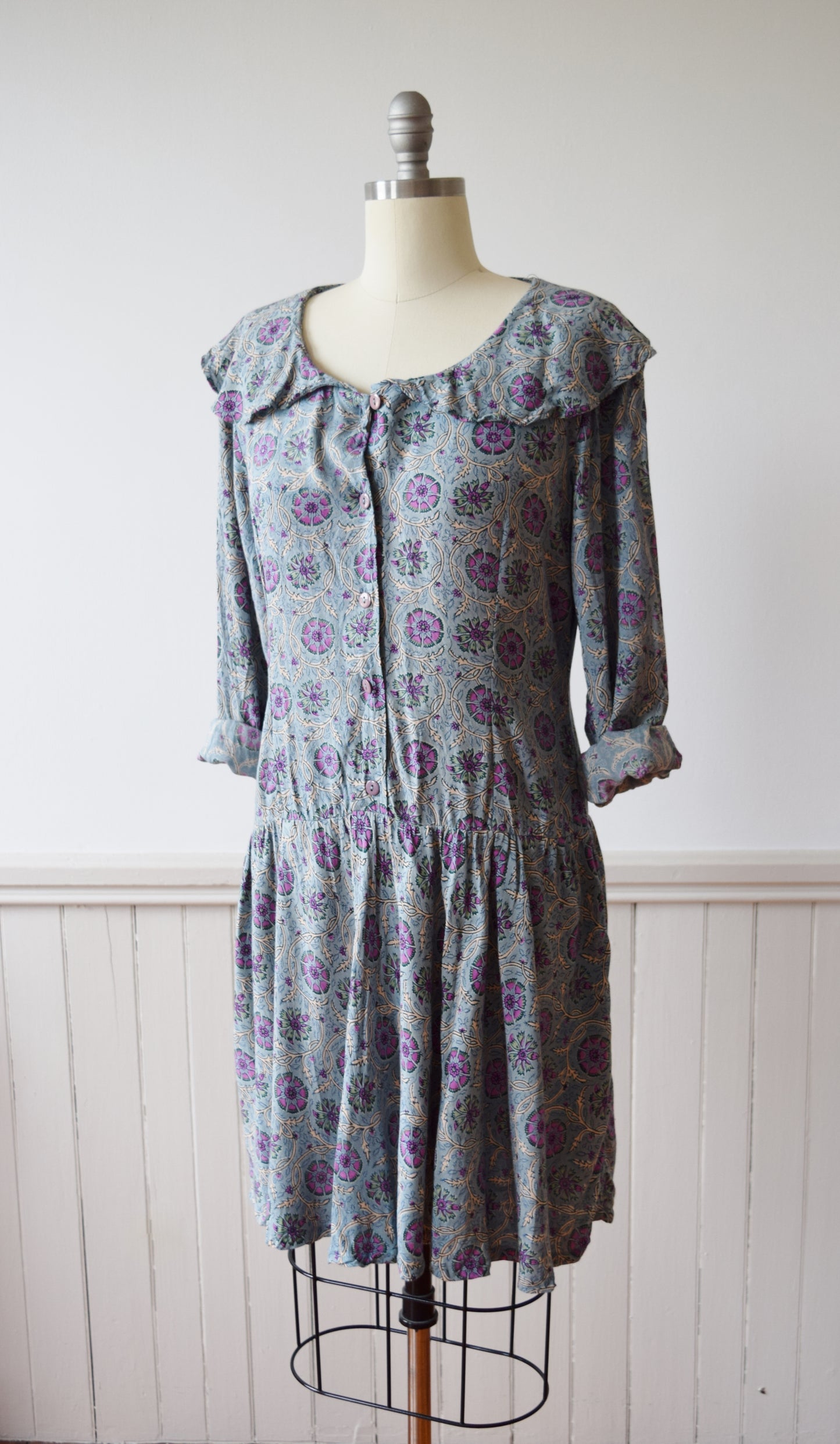 Adini Dropped Waist Dress | 1980s | S-M