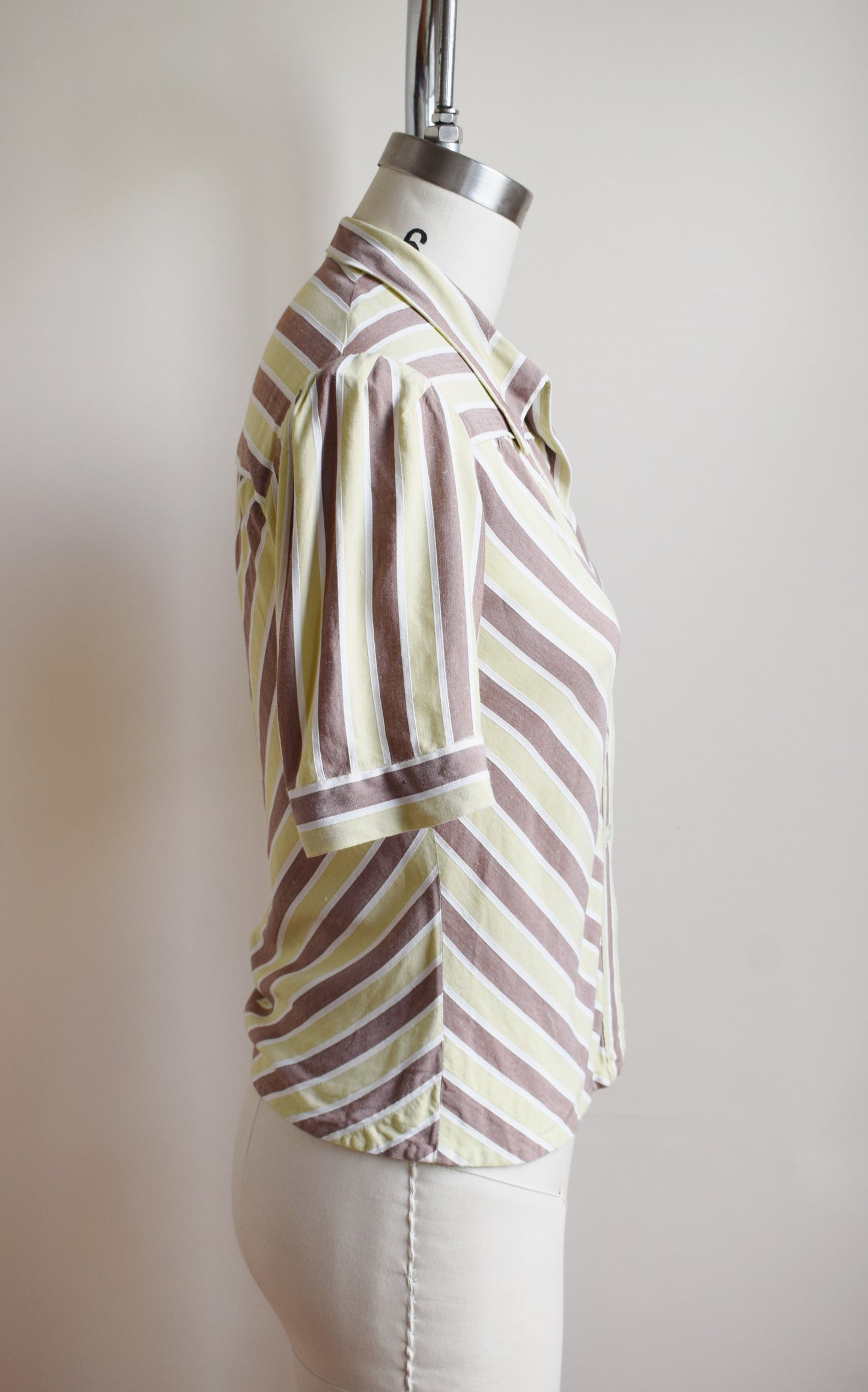 1940s Chevron Stripe Blouse | XS/S