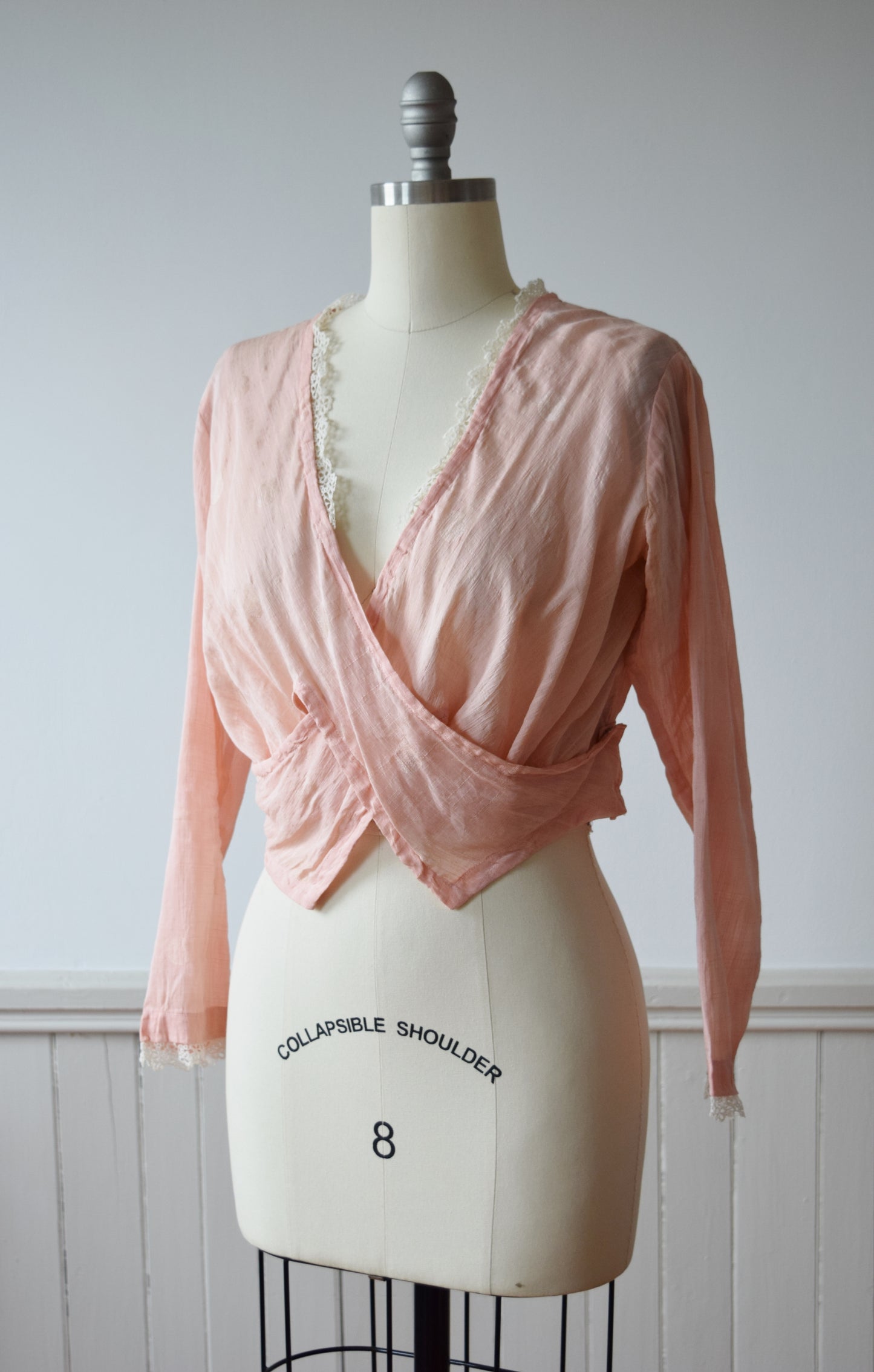 Edwardian Wrap Blouse | 1910s | S/M