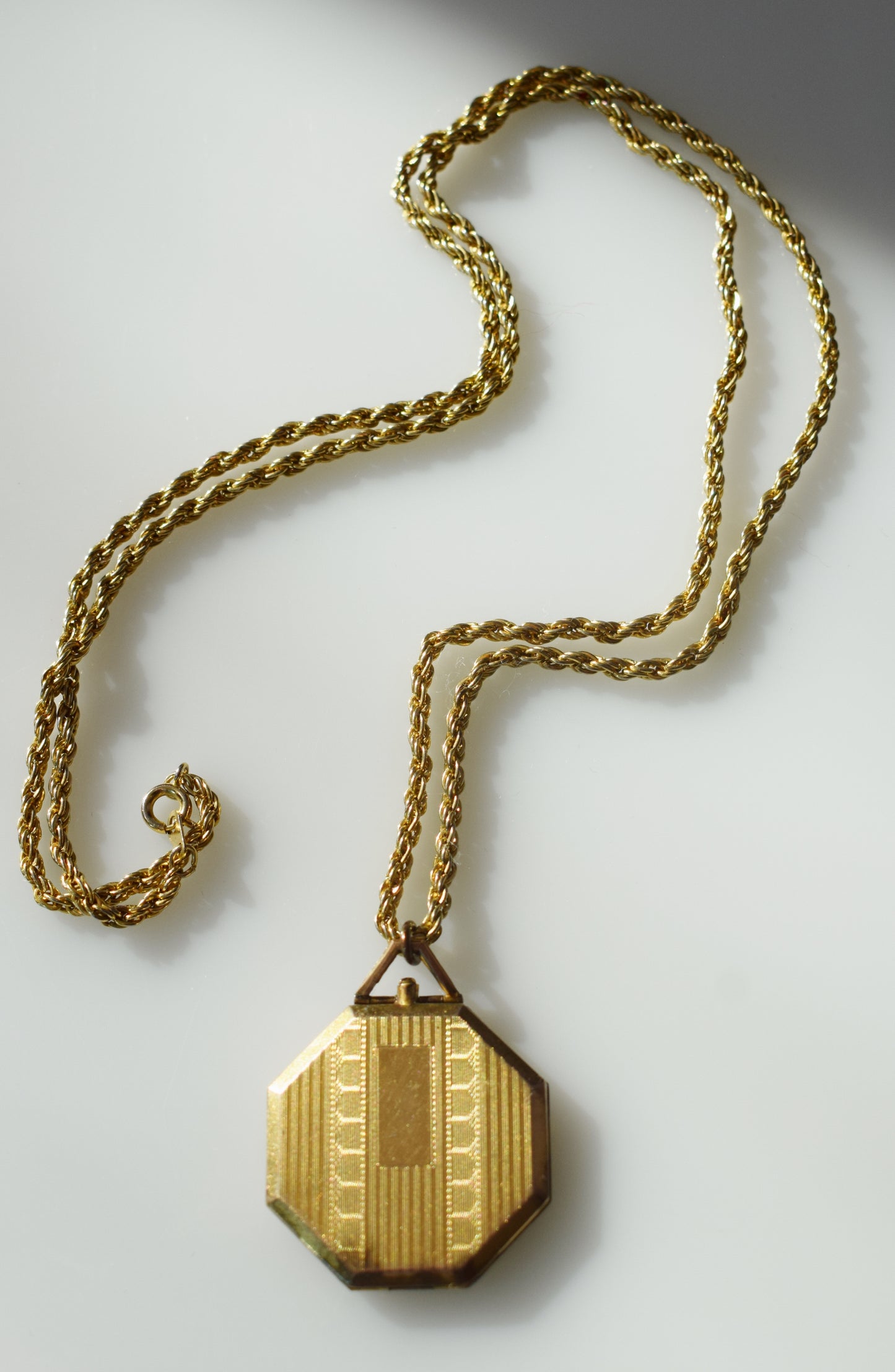 Large Antique Gold-fill Art Deco Locket | Octagon