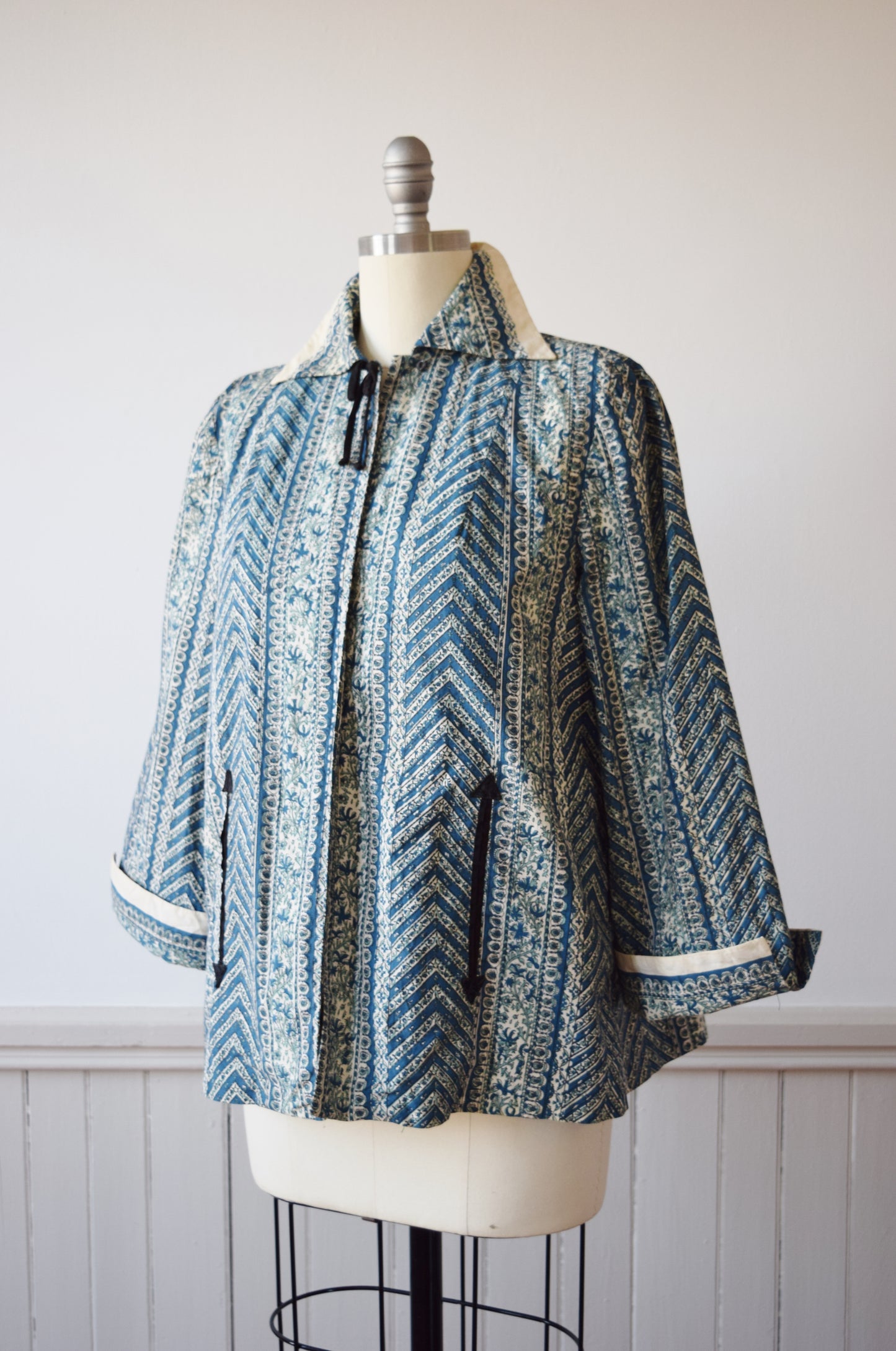 1940s Block Print Smock Jacket | M/L