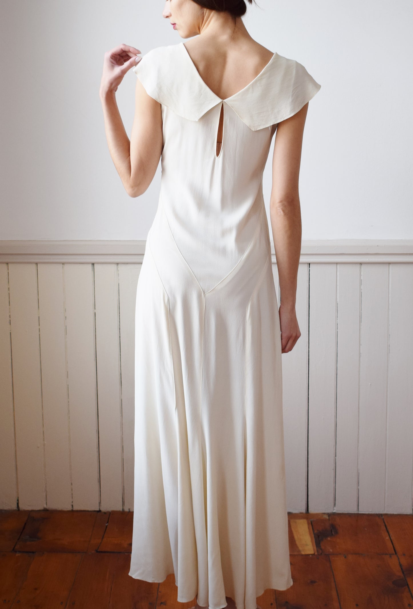 1930s Cream Rayon Gown | S