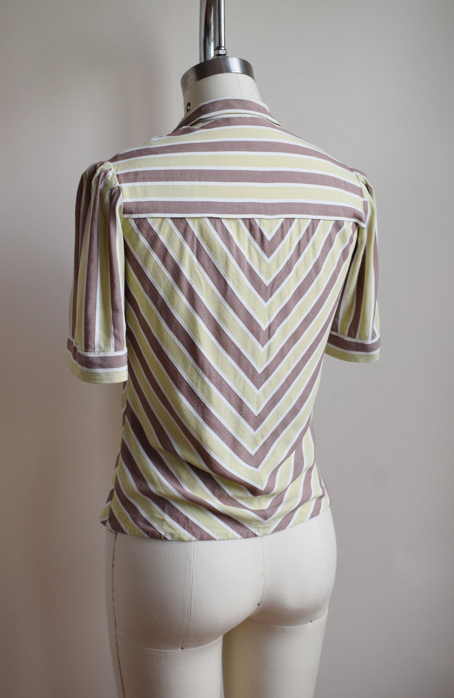 1940s Chevron Stripe Blouse | XS/S