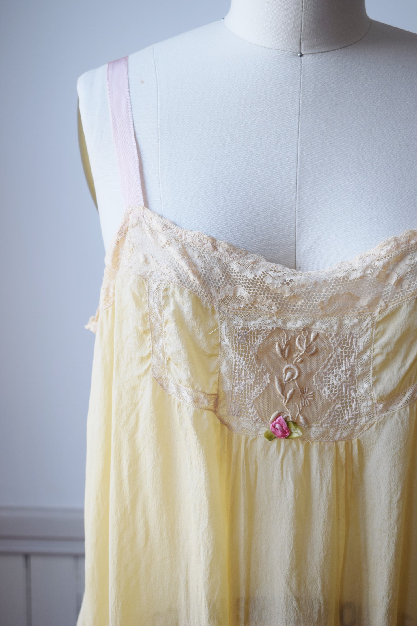 1940s Peach Silk Step-In | S/M