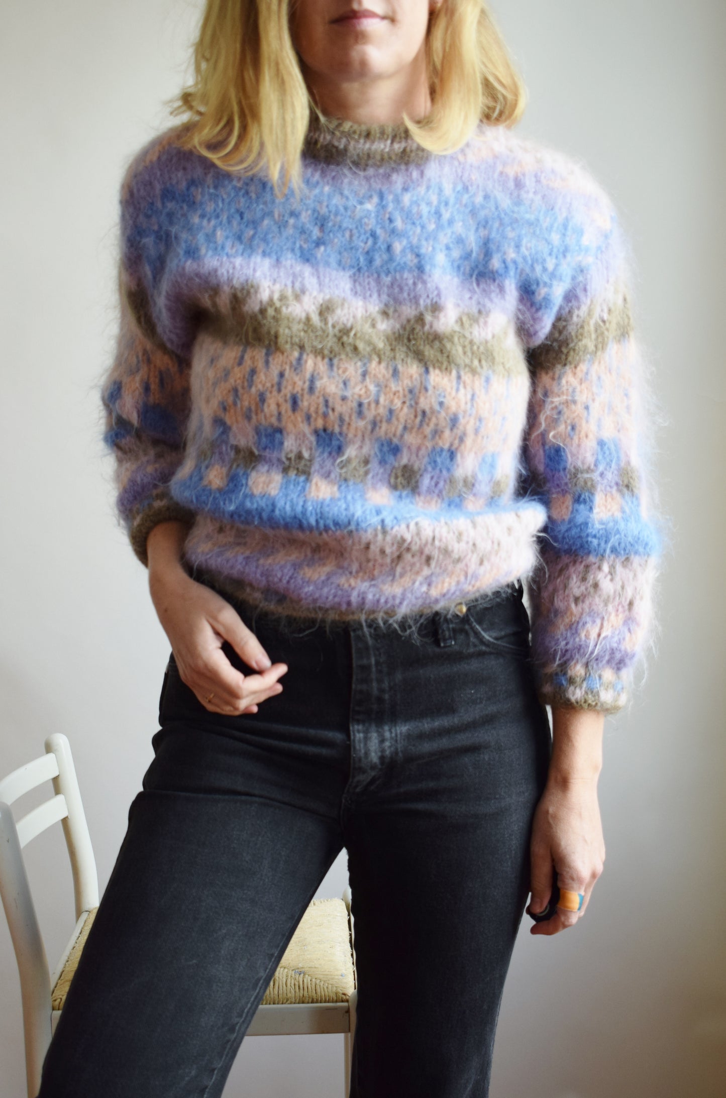 Vintage Handknit Mohair Sweater | S