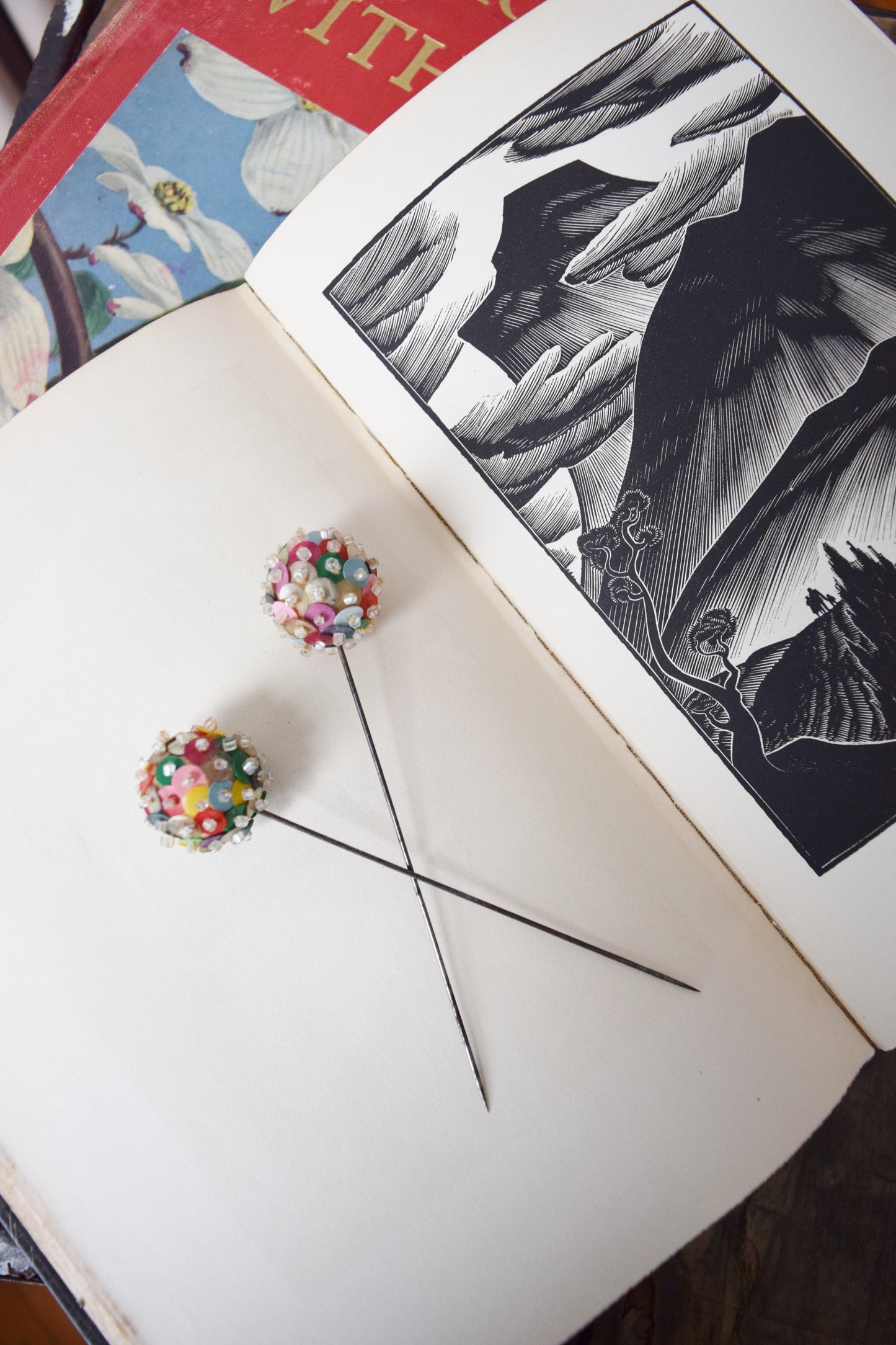 1940s Sequined Hat Pins