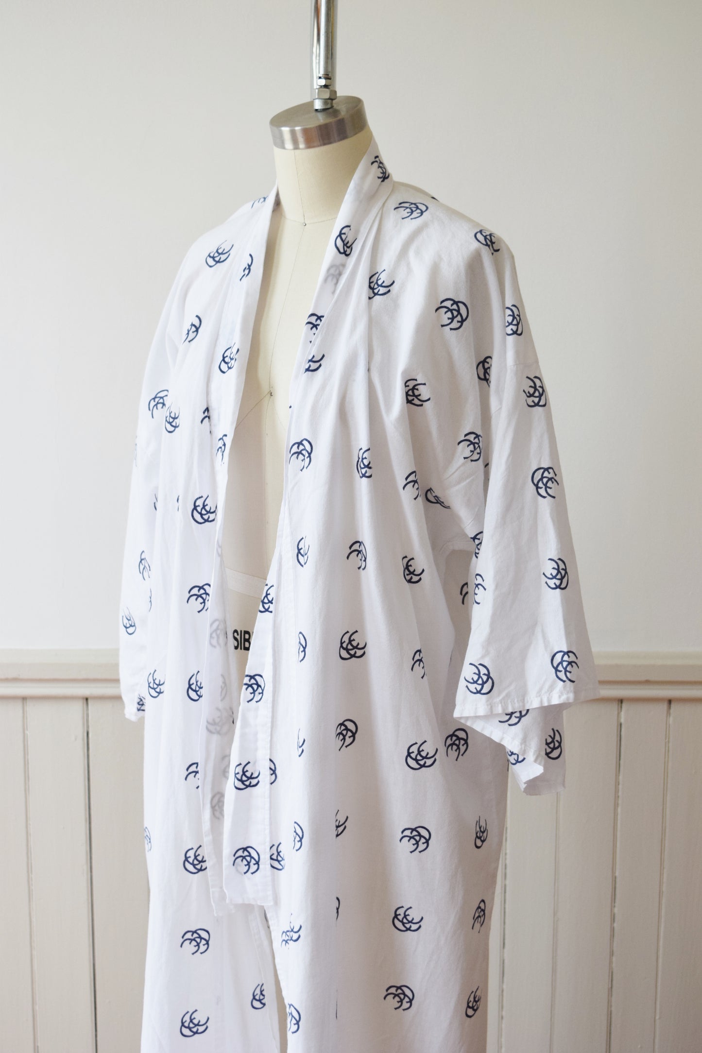 1980s Lucky Horseshoe Cotton Kimono Robe
