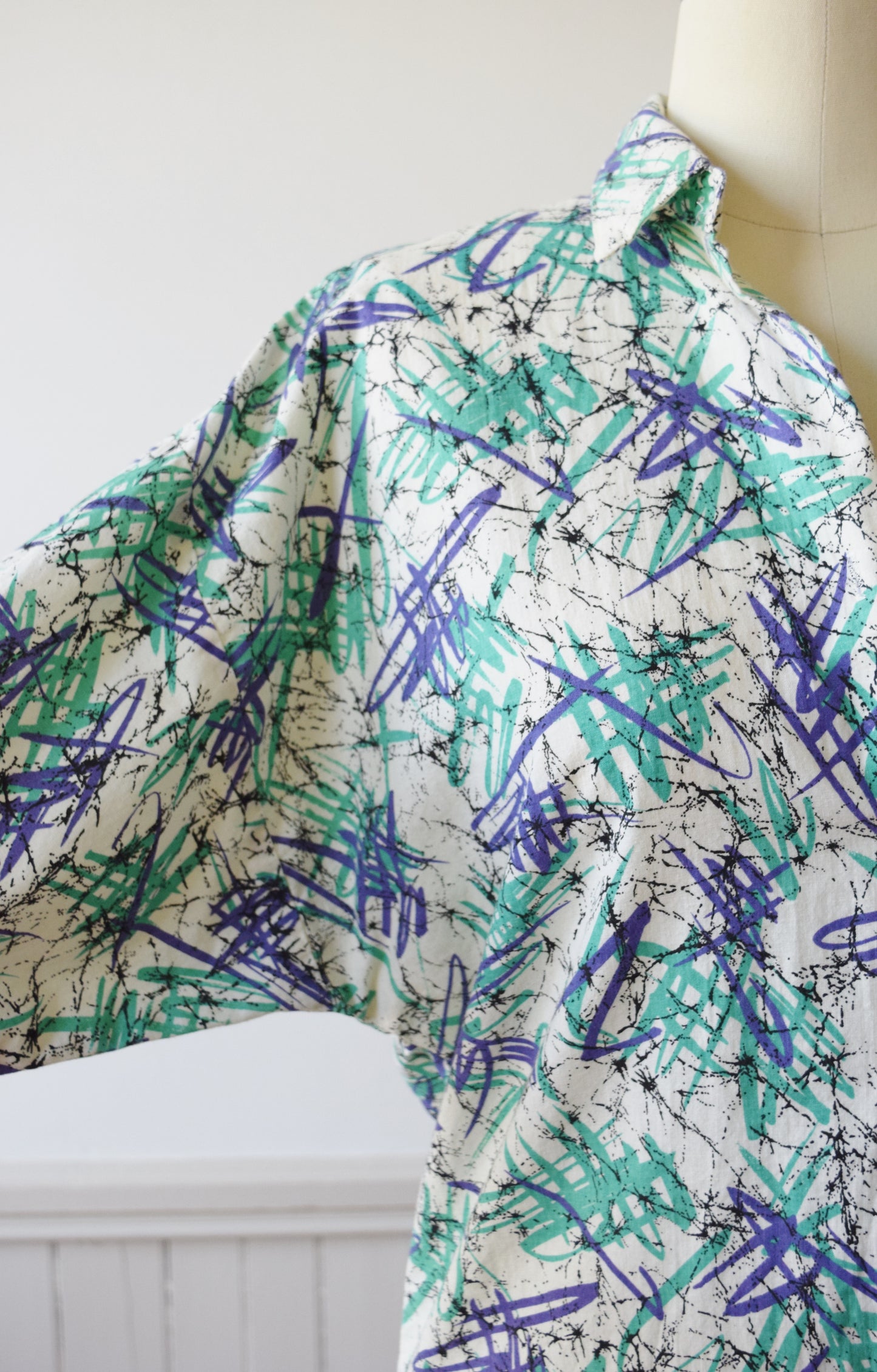 Vintage Scribble Shirt | 1980s | M