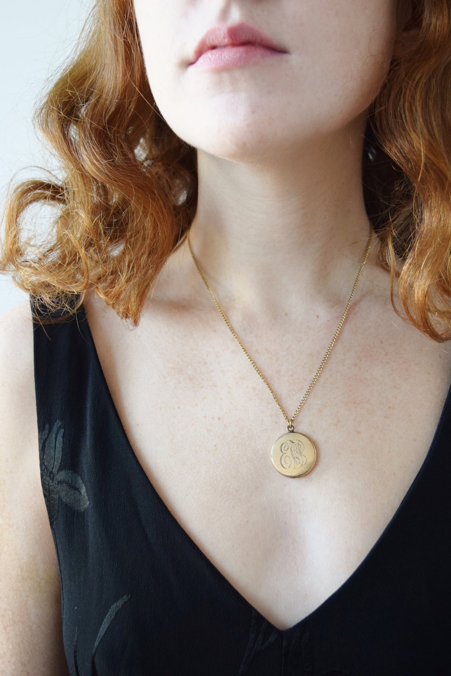 Vintage Art Nouveau Monogrammed Gold Fill Locket "ETP"