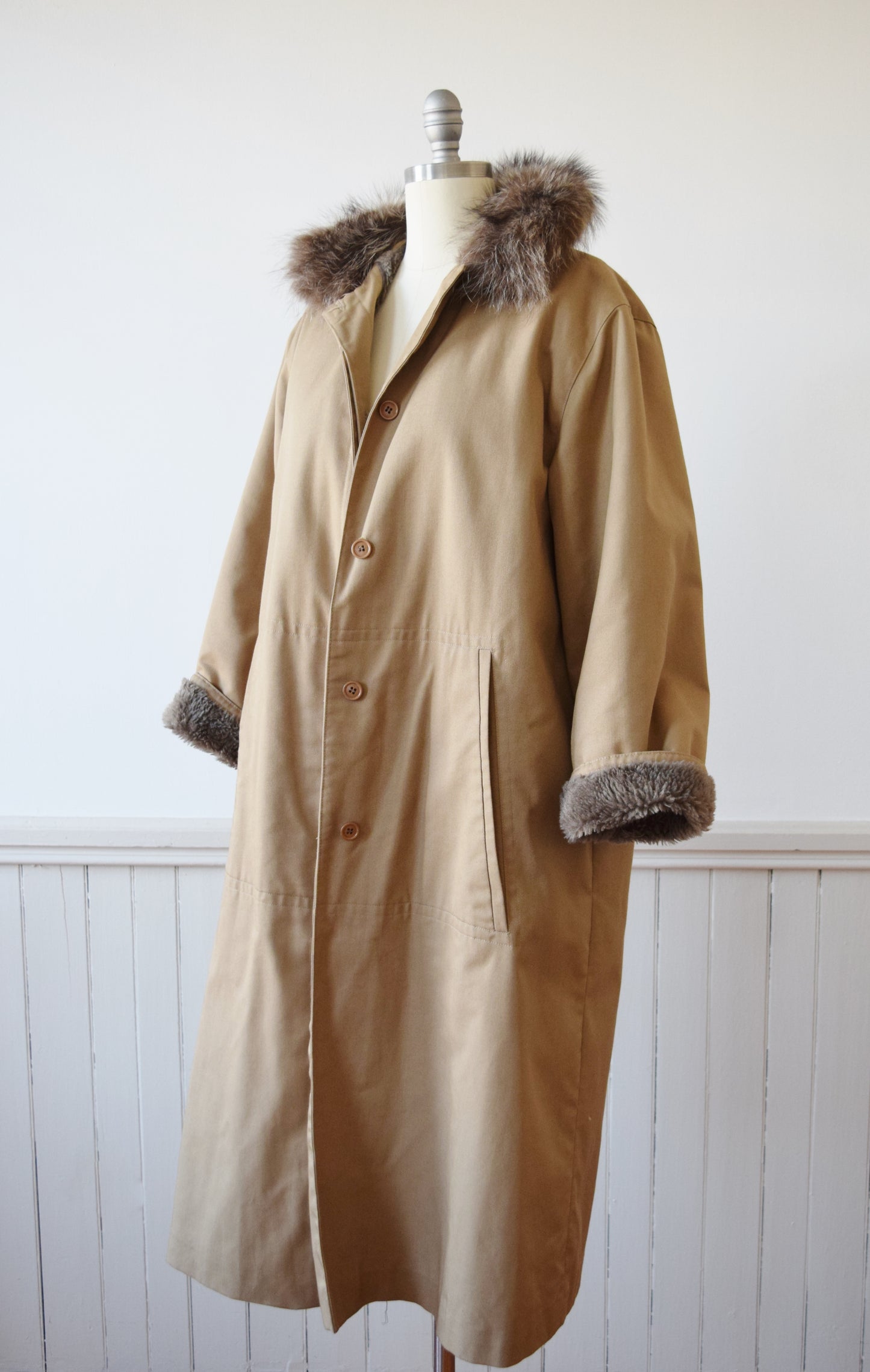 1970s Bonnie Cashin Fleece Lined Trench | M