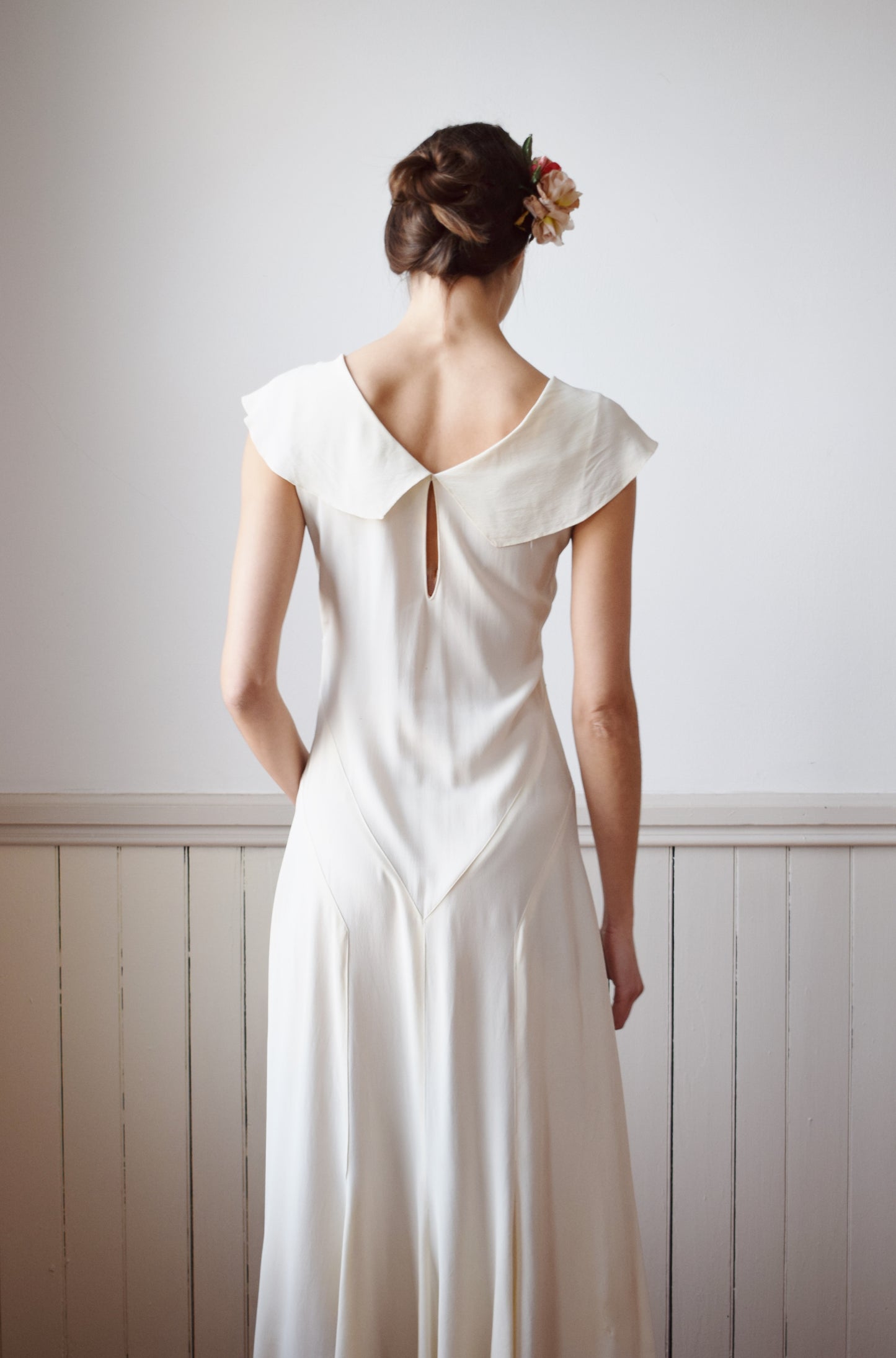1930s Cream Rayon Gown | S