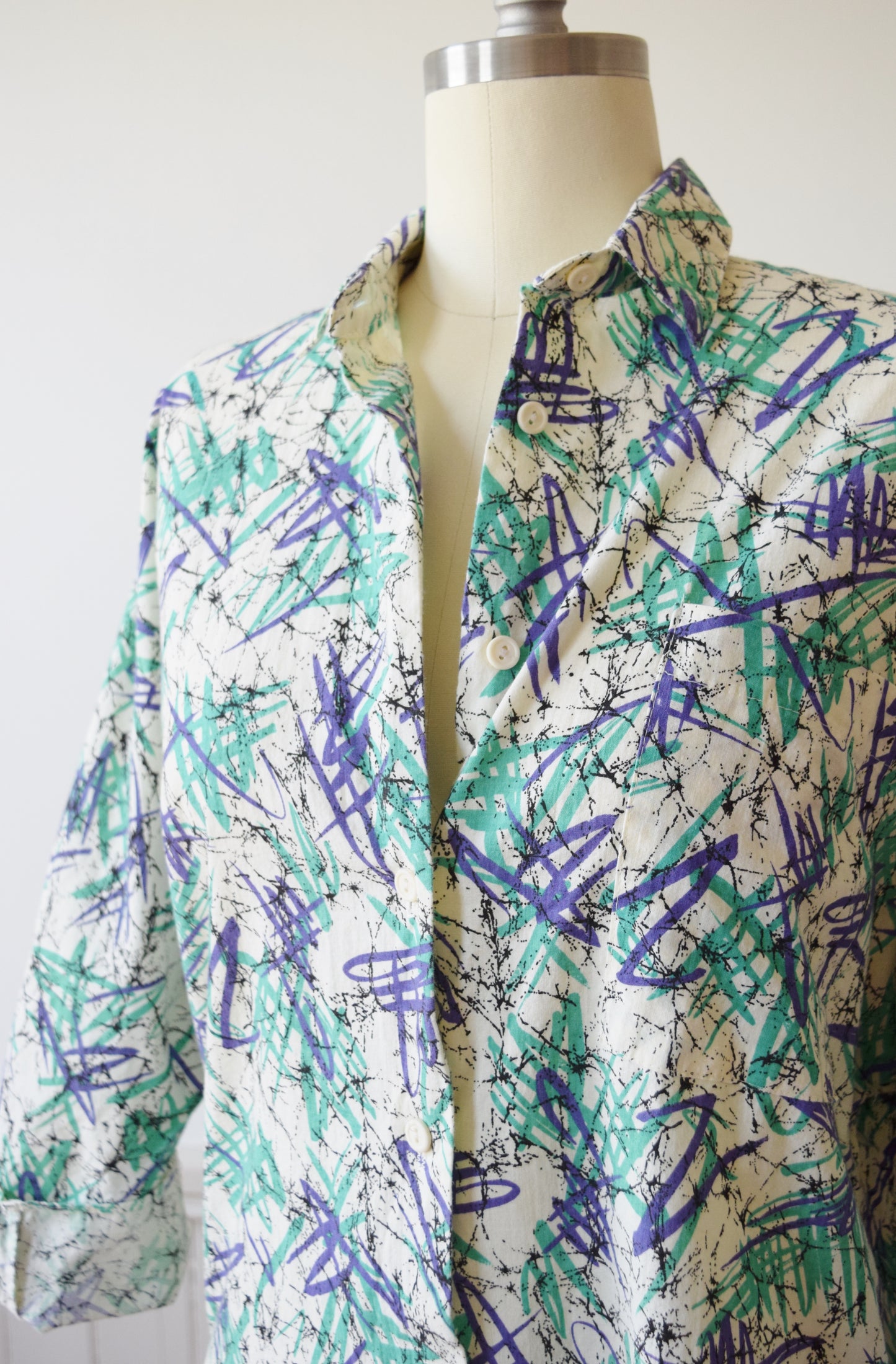 Vintage Scribble Shirt | 1980s | M