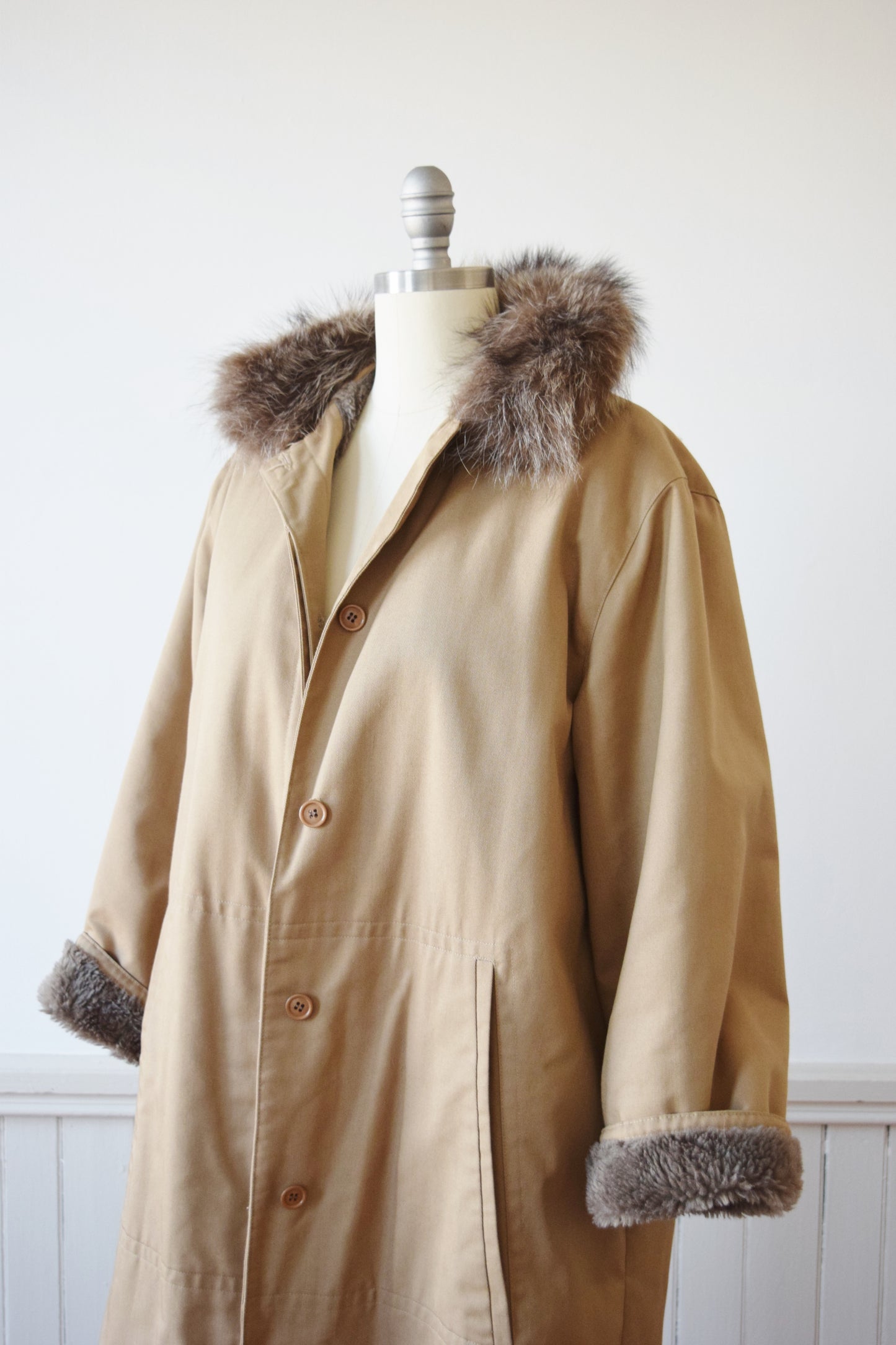 1970s Bonnie Cashin Fleece Lined Trench | M